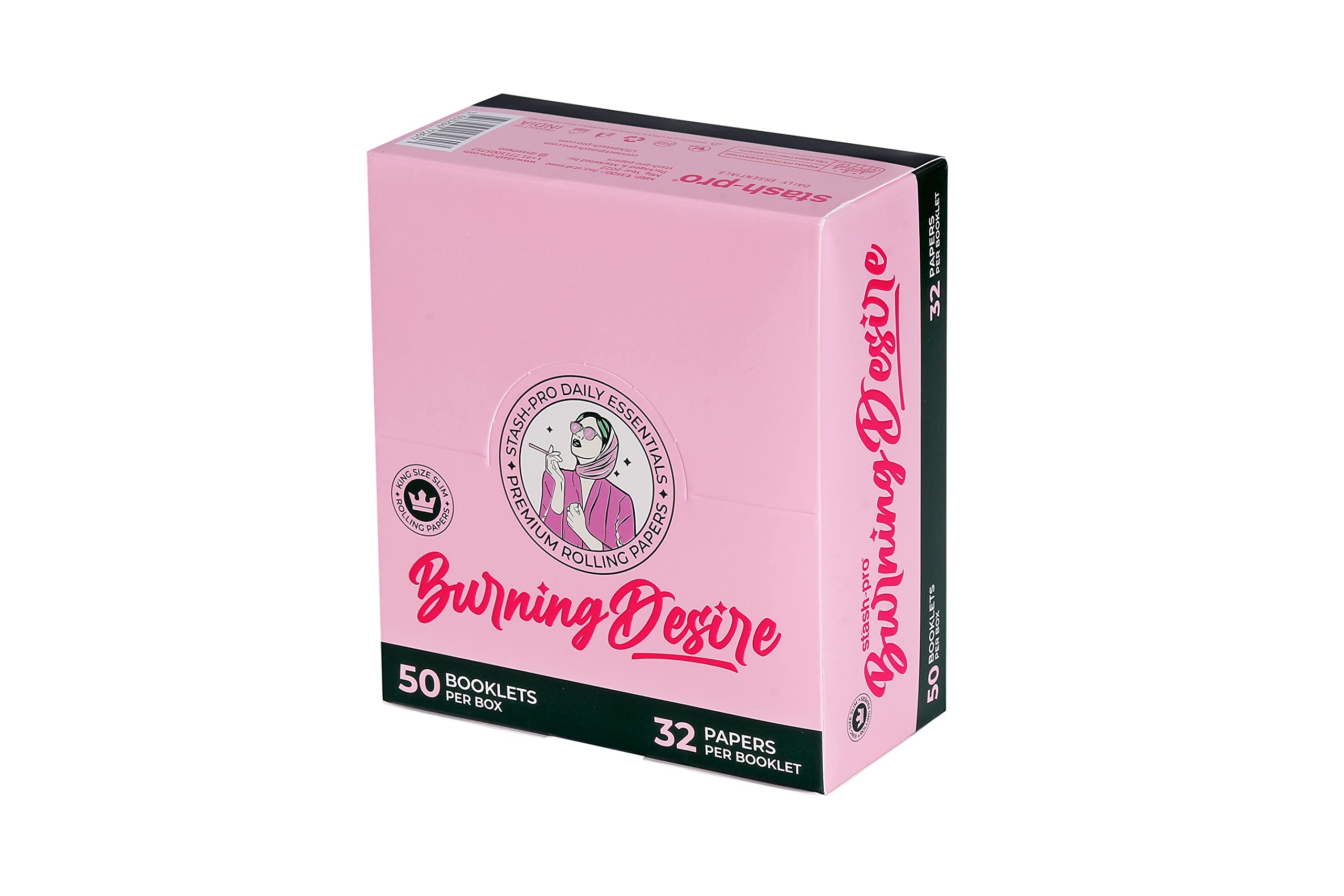 stash- pro pink rolling paper pack of 50 (BURNNING DESIRE)