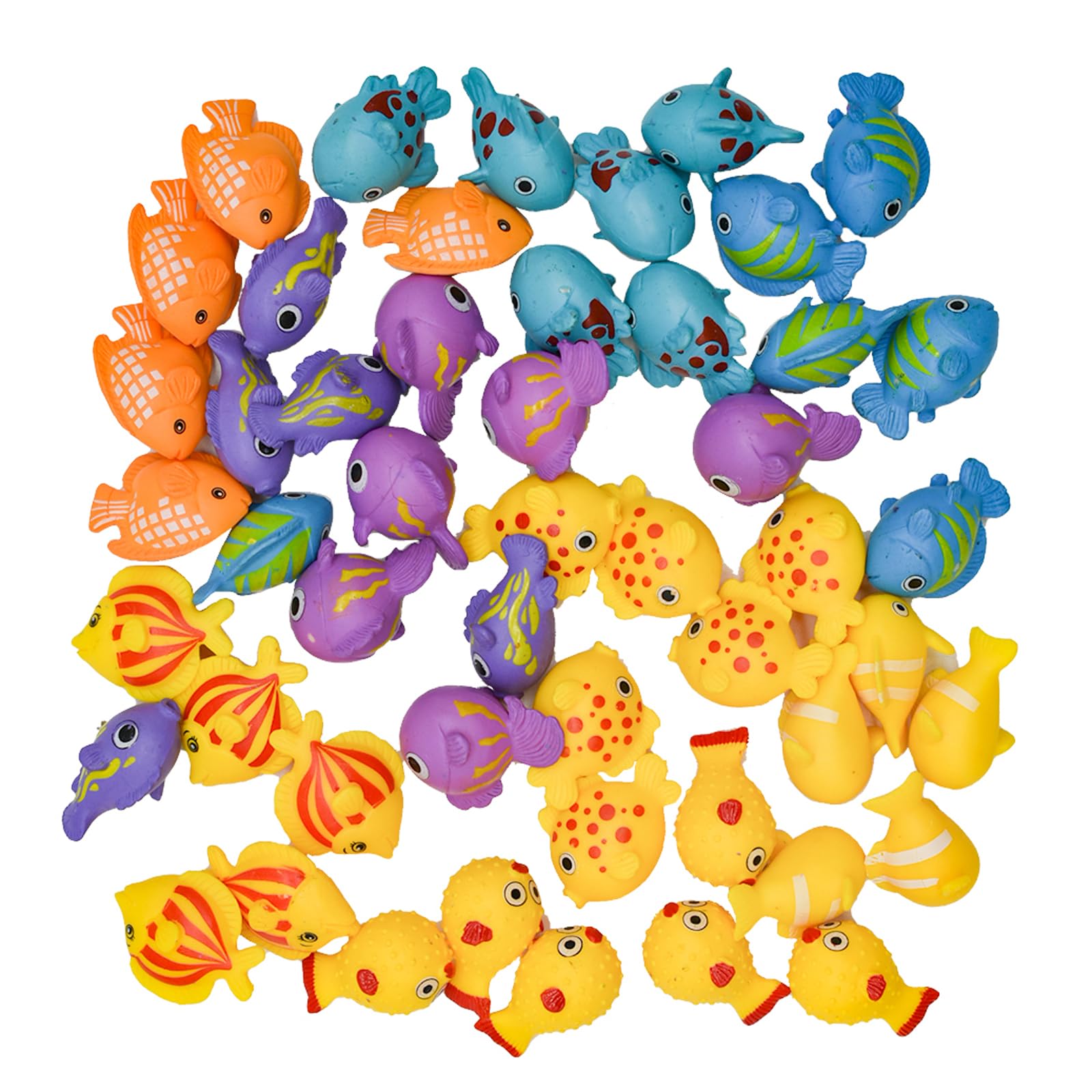 50Pcs Mini Sea Fish Figurines 1inch Cartoon Miniature Fish Resin Cake Toppers for DIY Fairy Garden Moss Landscape Easter Birthday Crafts