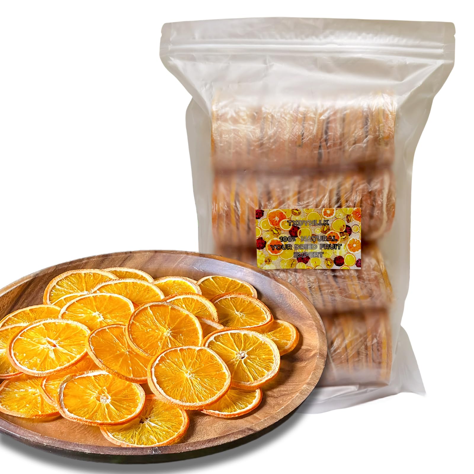 TXDYNLLK Dried Orange Slices 17.6oz(500g) Dehydrated Oranges for Vibrant Cocktails, Festive Christmas Decor, Aromatic Candles, Creative Crafts-Citrus Wheels Perfect for Flavorful Fruit Tea