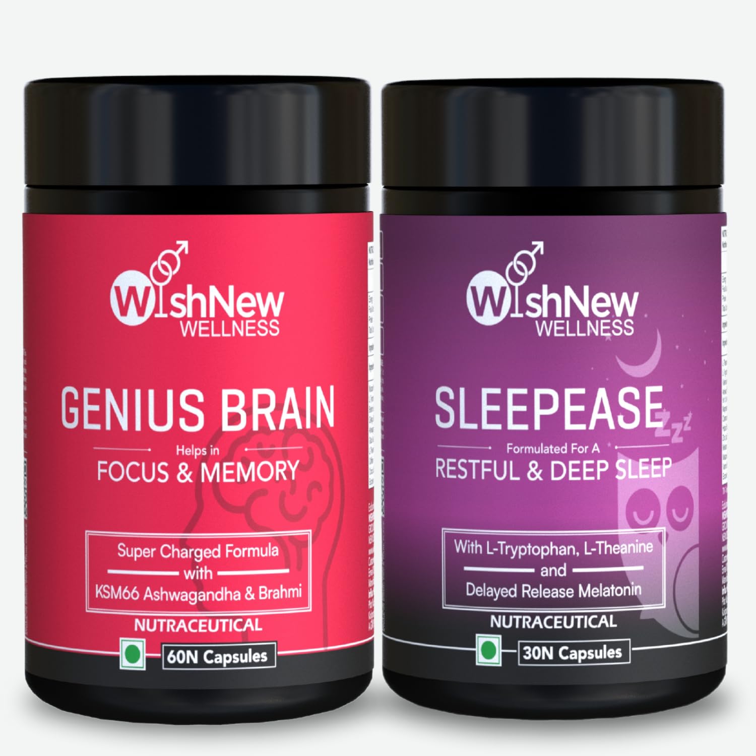 Wishnew Wellness Restful Clarity Duo: Genius Brain + SleepEase