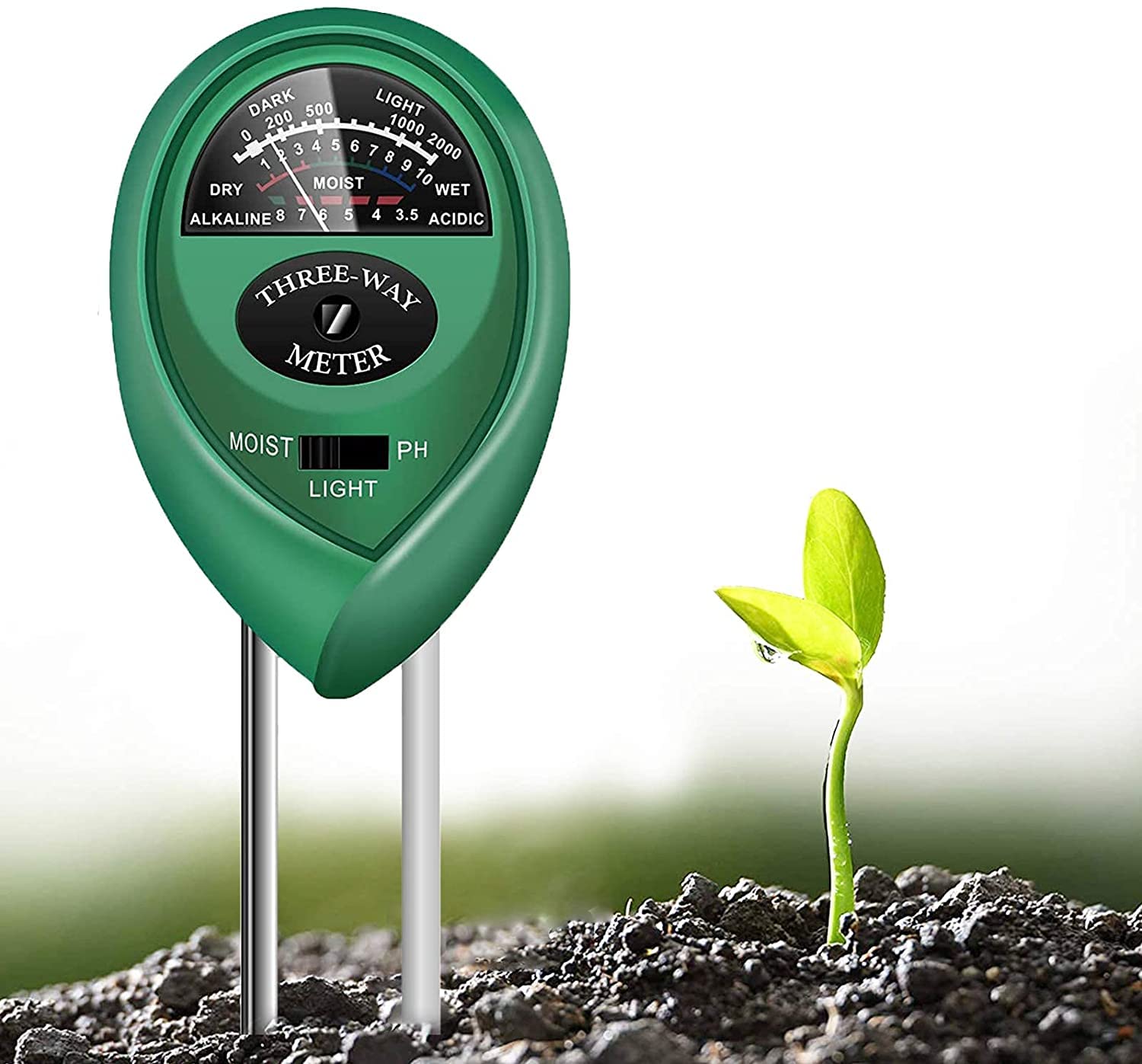 Toolazy Soil Test kit 3 in 1 Soil Moisture Light and pH Meter for Indoor or Outdoor Garden Care Perfect for Plants Fruits Flowers Vegetables Shrubs