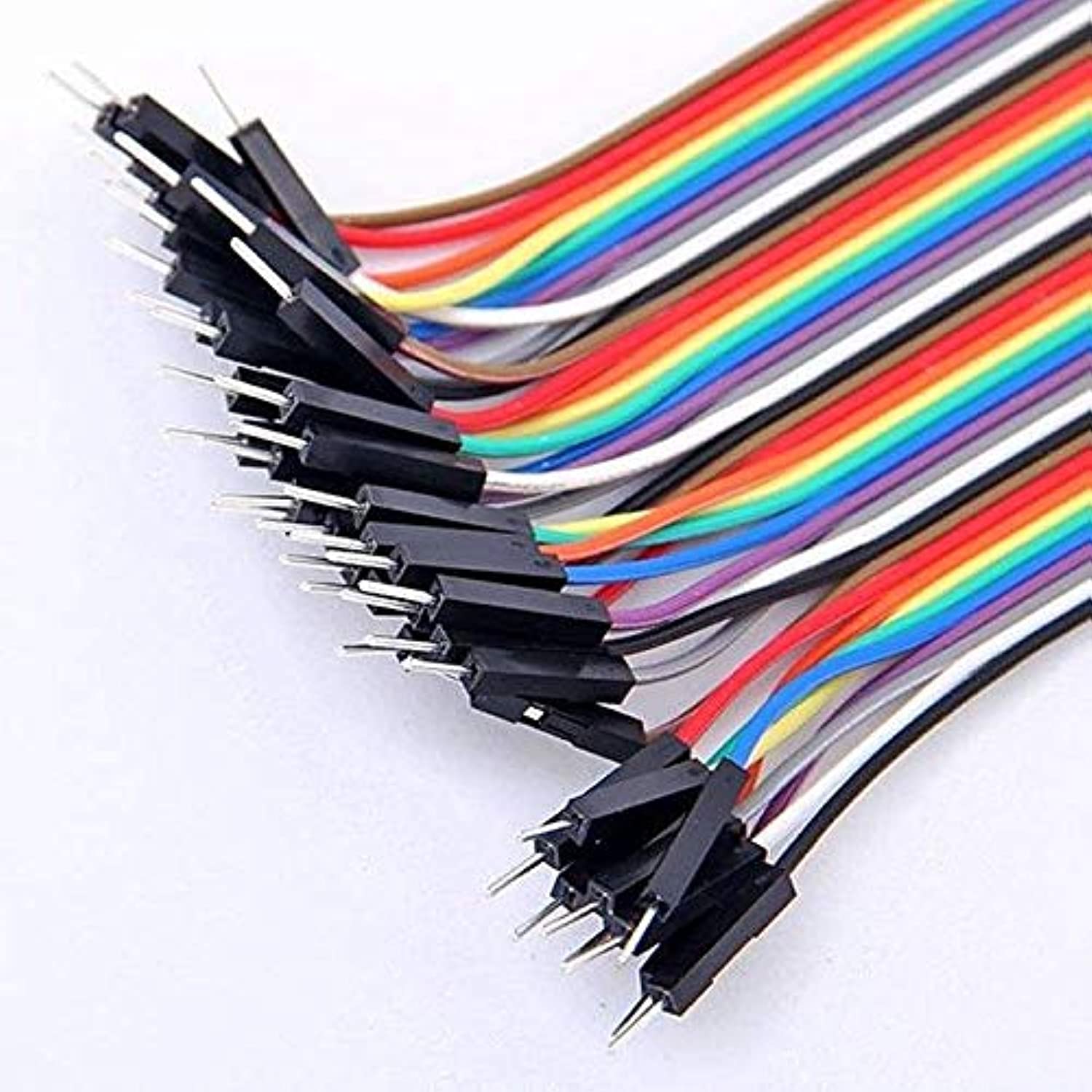 40PCS Dupont Wire Color Jumper wire Cable 2.54mm 1P-1P Male to Female 20cm arduino