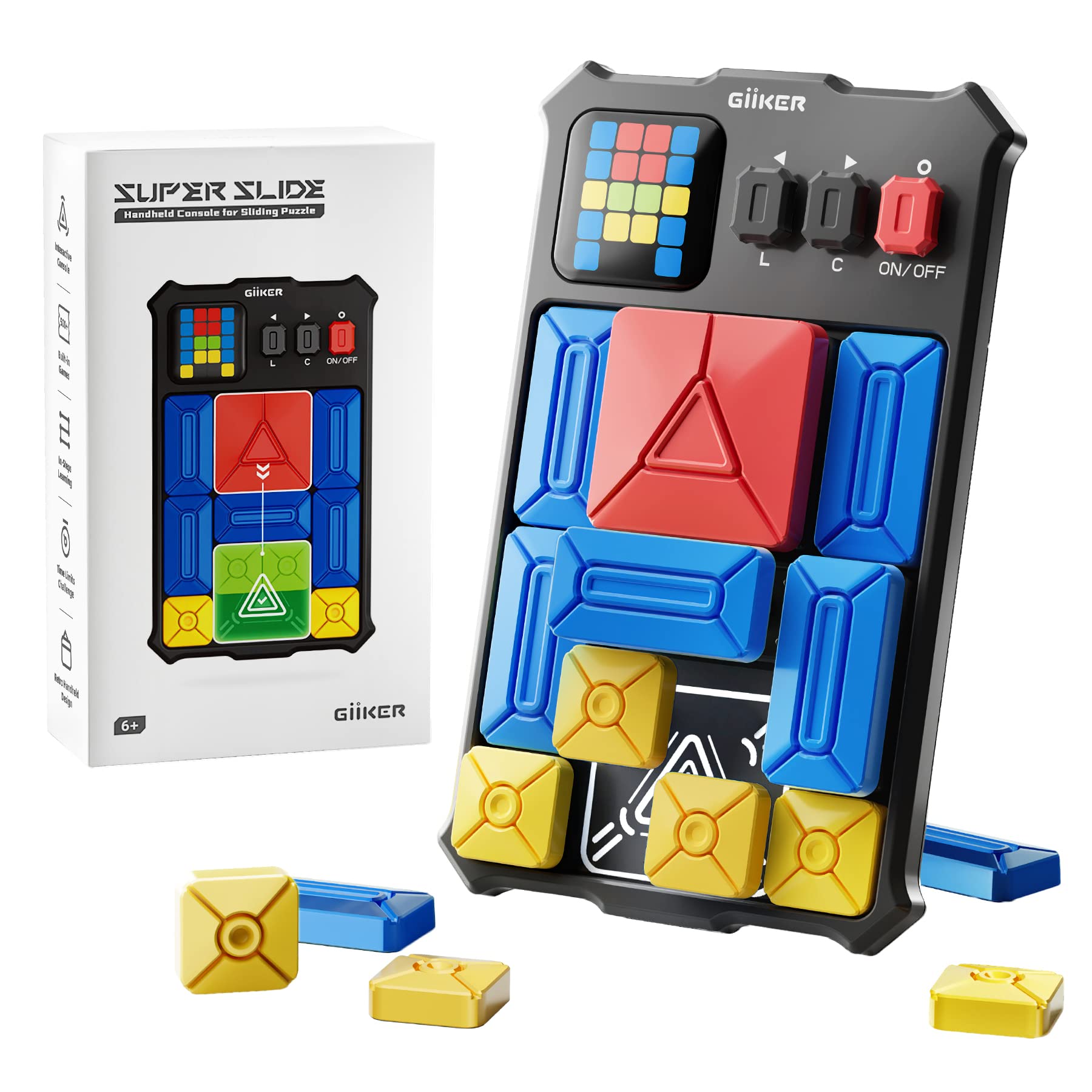 GiiKER Super Slide Brain Games,500+Level IQ Puzzles,Handheld games Educational Toys,Perfect For Relaxing Stress Relief,Leisure Travel Fun Toys, A Gift For Kids At All Ages.