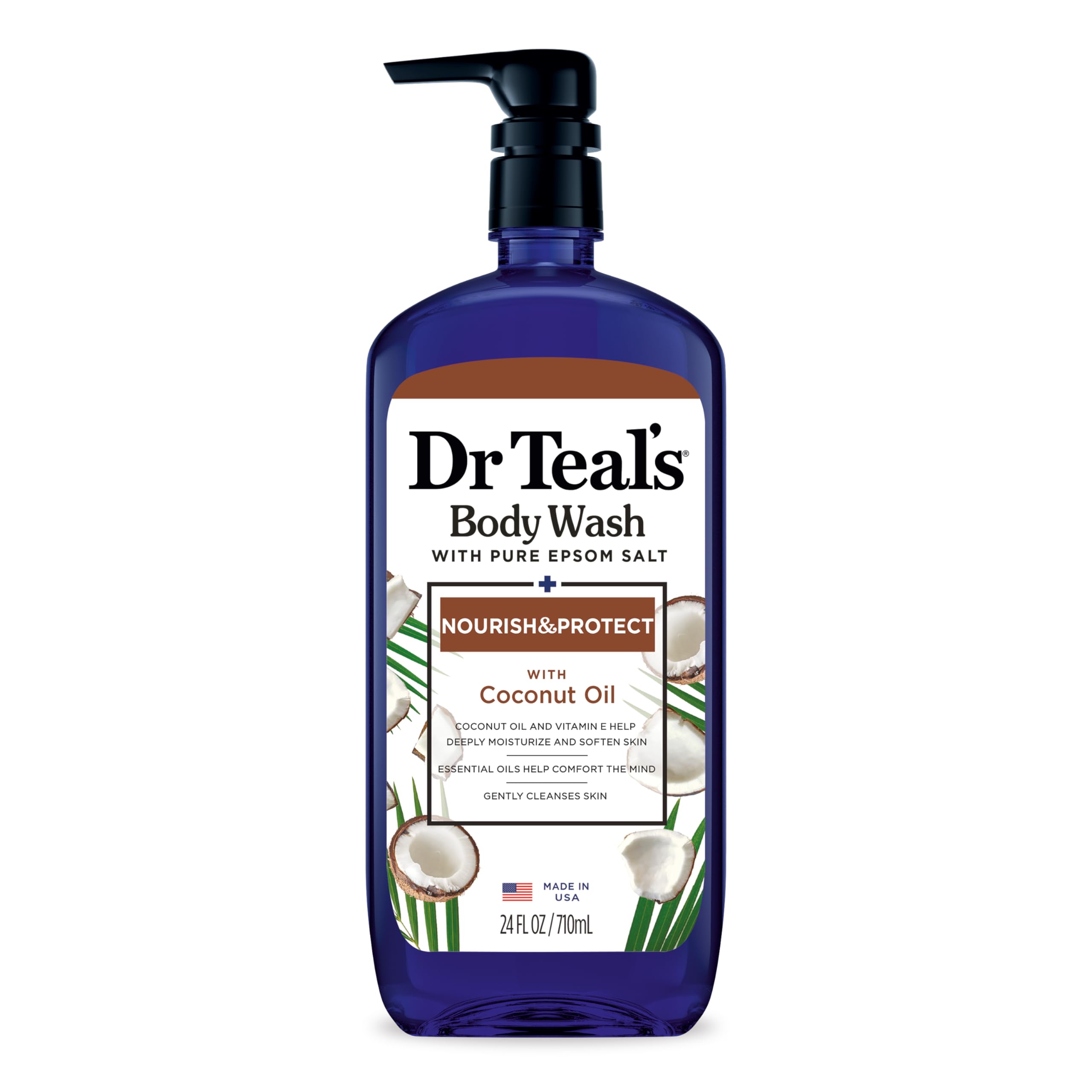 Dr. Teal's Epsom Salt Body Wash - Coconut Oil, 710Ml