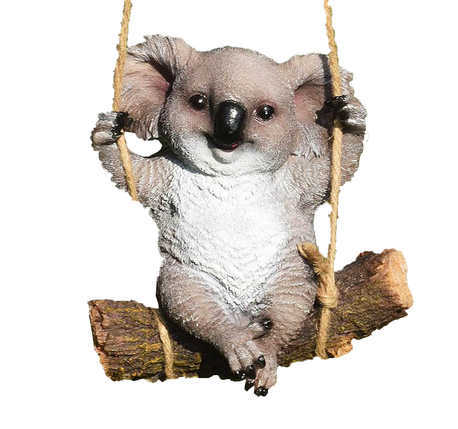 Craftify Premium Design Hanging Koala with Jute Rope for Garden,Tree Decor,Wall Hanging, Home Decor, Garden Decoration Items for Balcony Hanging, Gifts (Grey, Pack of 1, Resin)