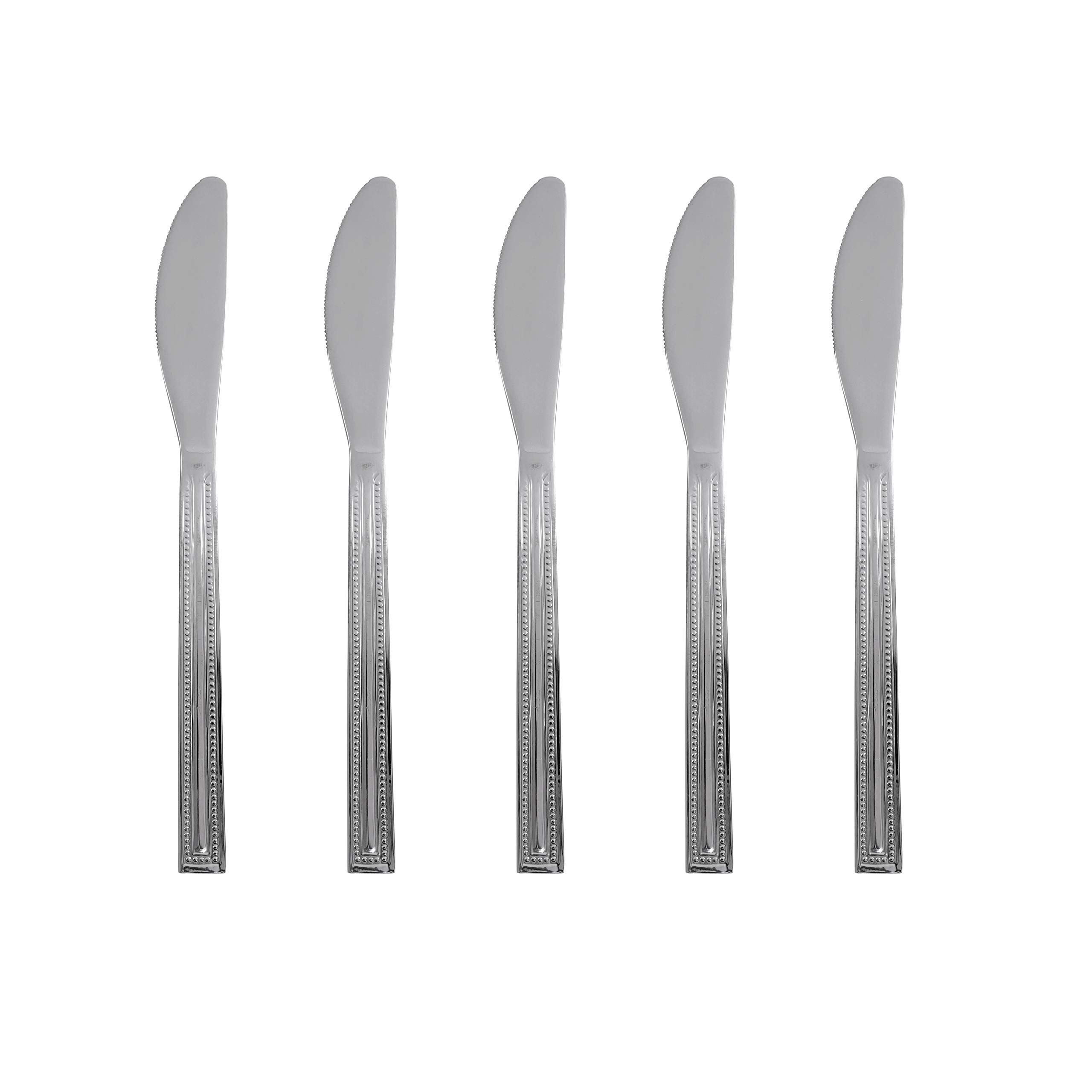 Royalford 6 Set Steak Knives Stainless Steel - Steel Cutlery Set for Home and Kitchen Dishwasher Safe | Serrated Dinner Knives Cutlery Set, Mirror Polished Design