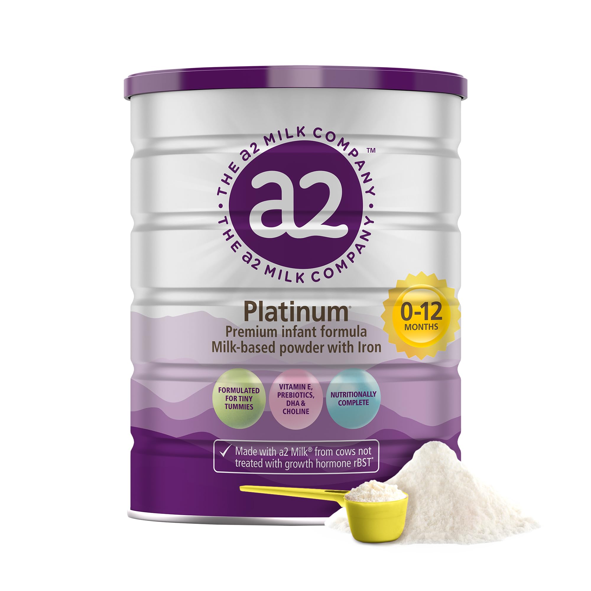 a2 Platinum® Premium Infant Formula for Babies ages 0-12 Months, Milk-Based Powder with Iron. Nutritionally Complete, made with pure and natural a2 Milk® - 14.1 - oz Can