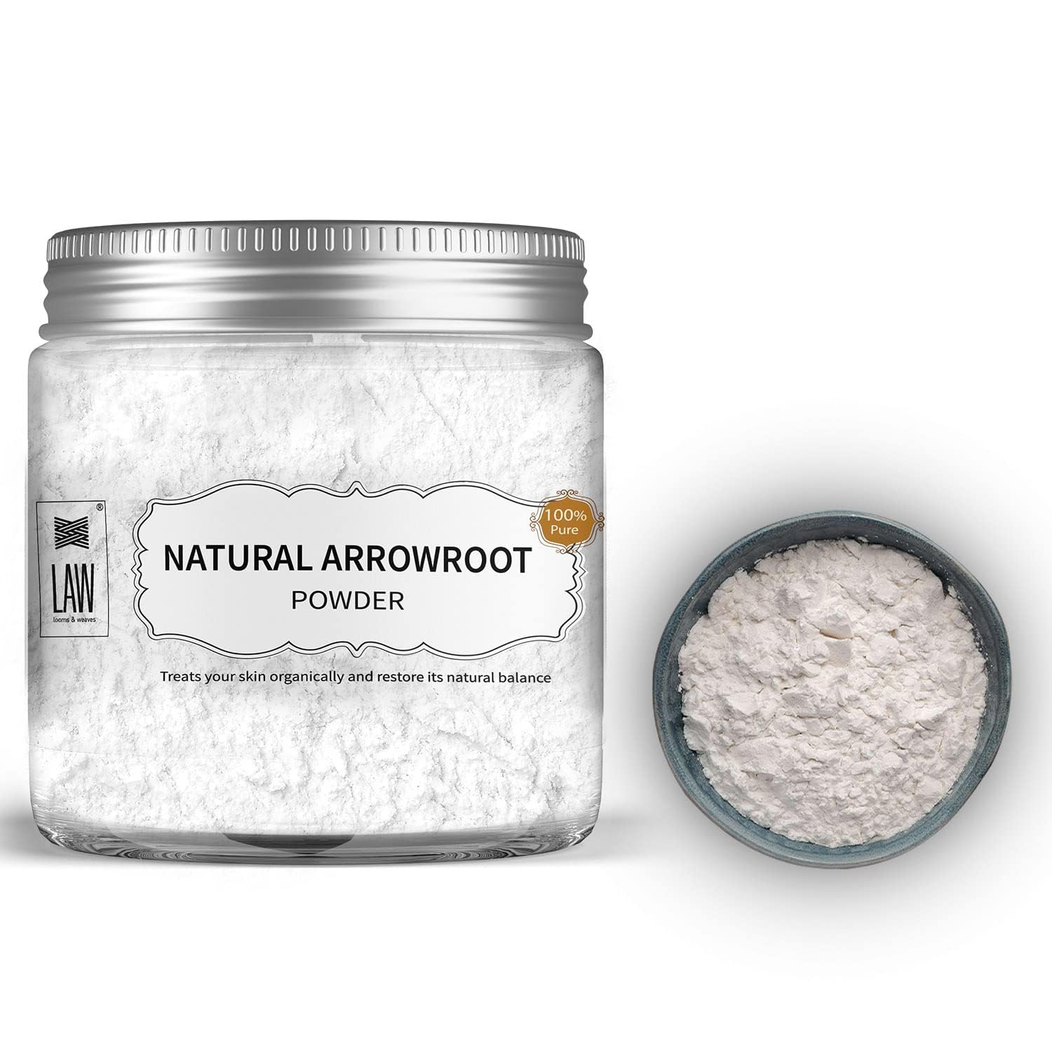 looms & weaves Pure Arrowroot Powder for Skin Care, 100 gm