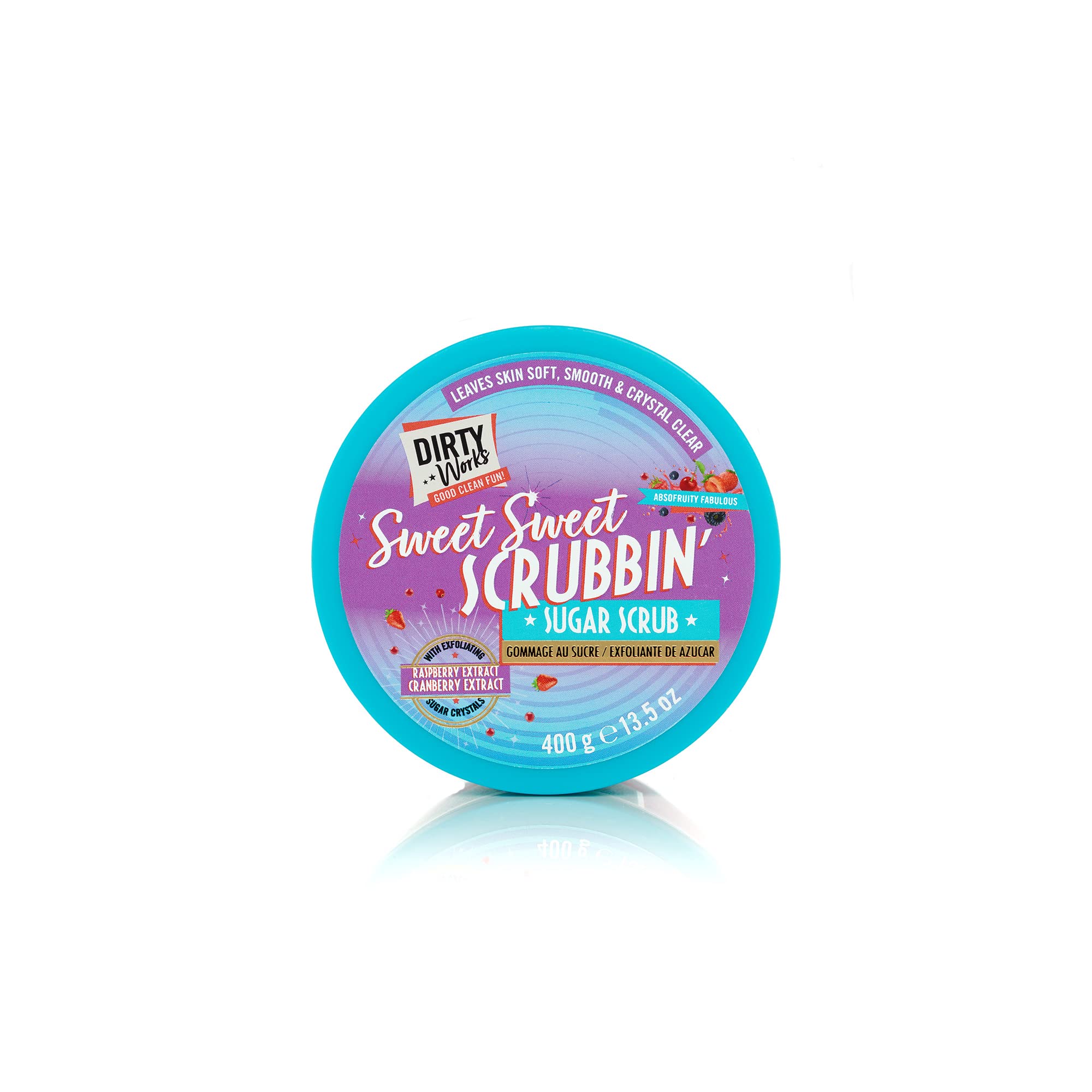 Dirty Works Sweet Sweet Scrubbin’ Sugar Scrub, Coconut and Berry Body Exfoliating Body Scrub, 400ml Tub