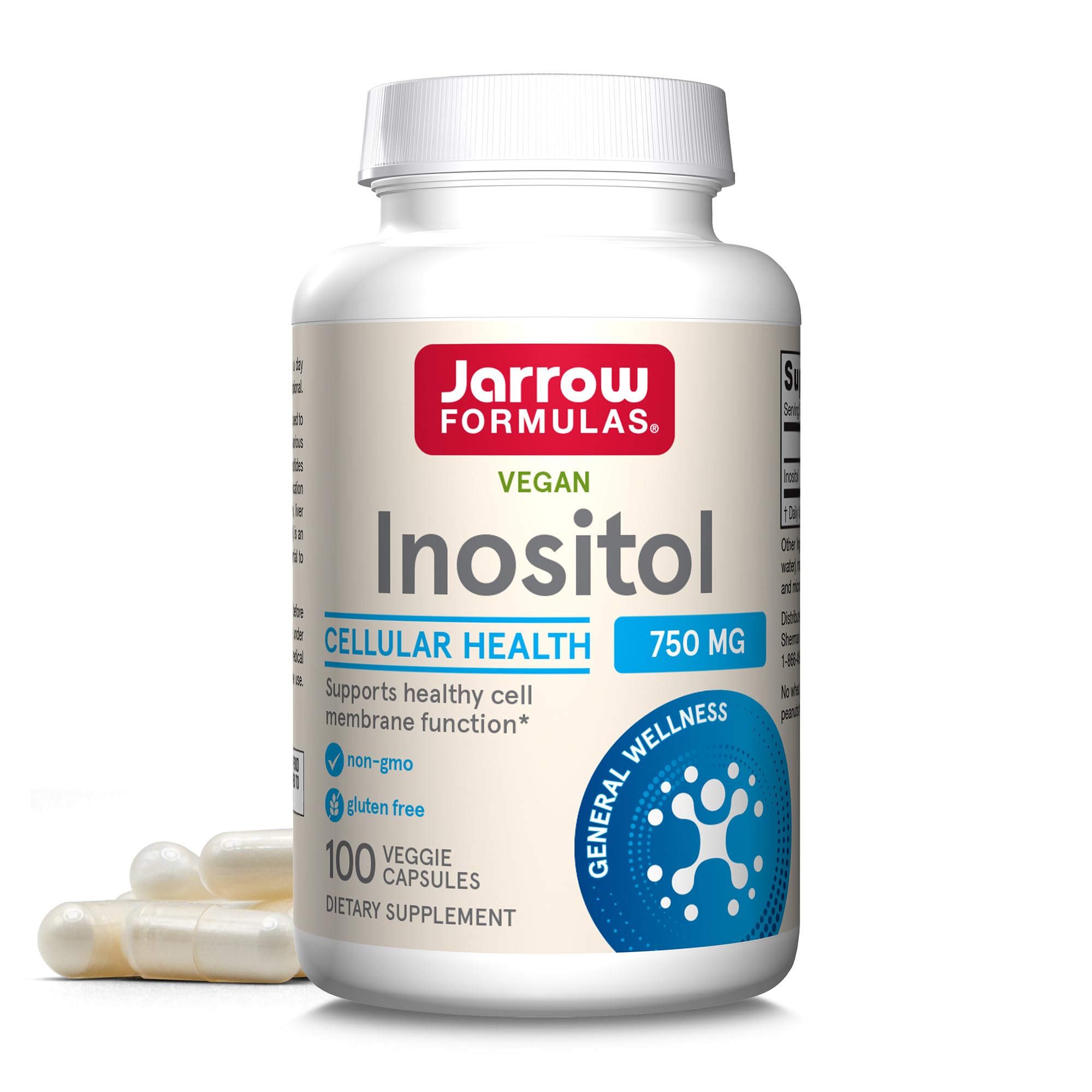 Jarrow Formulas, Inositol, 750 mg, 100 Veggie Caps