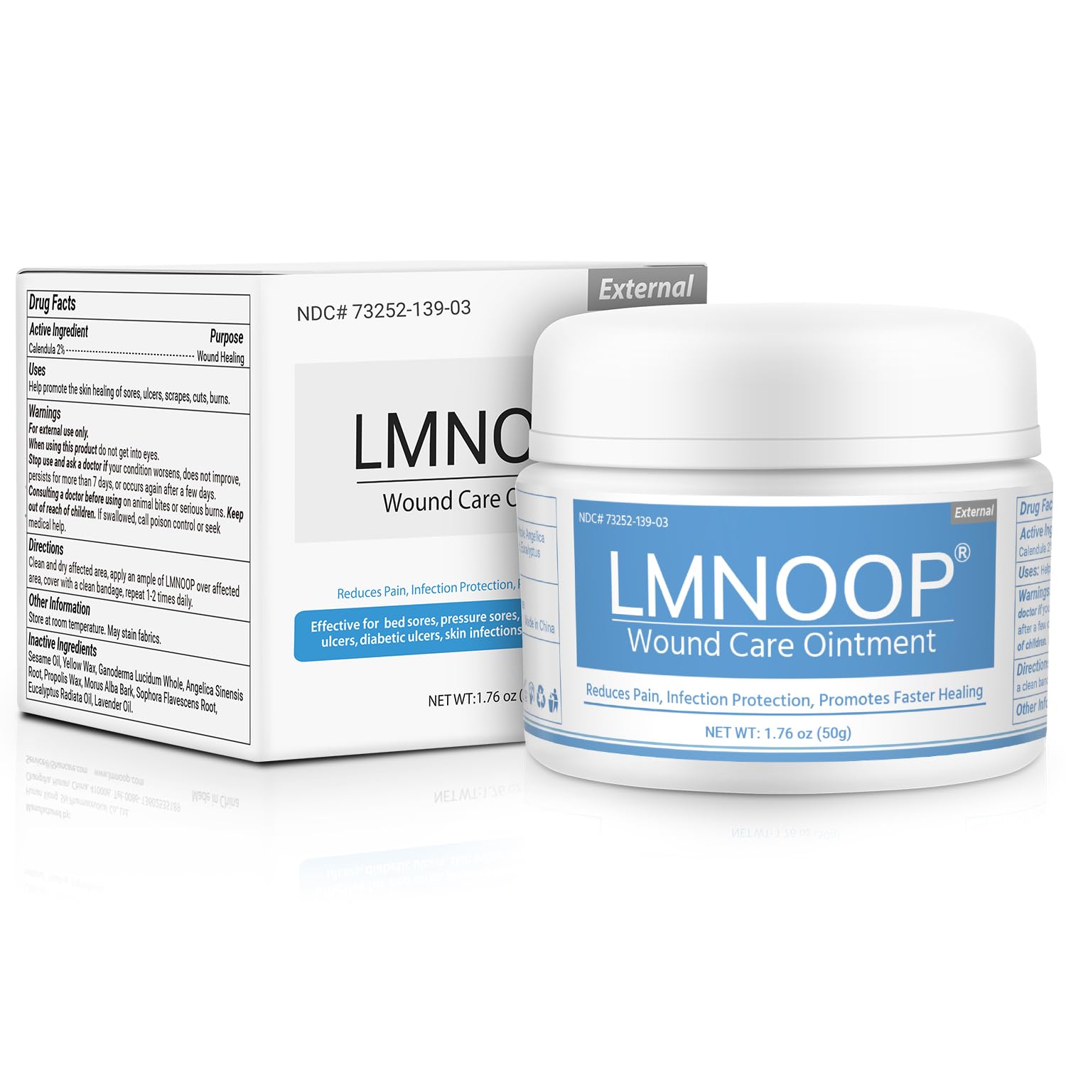 LMNOOP Pressure Sore Cream, 24-Hour Infection Protection Cream for Bed Sore, Diabetic Wounds, Venous Foot, Leg Ulcers cuts, scrapes, and Burns (1.76 oz),Wound Care Products