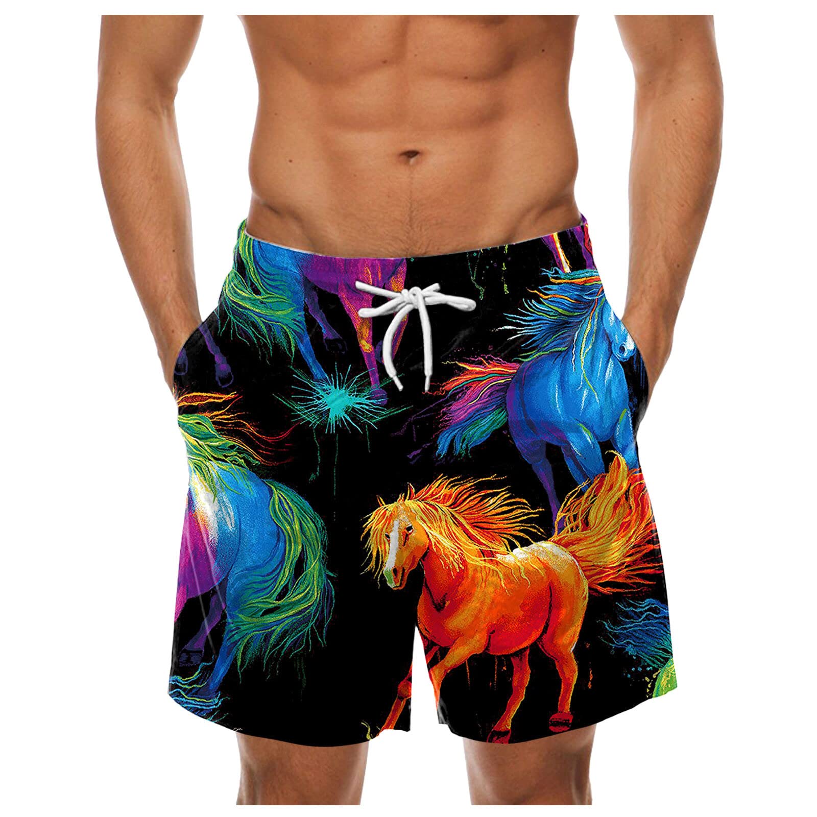 Coolster Fashion Men's Strapped Hawaiian Beach Fit Sport Casual Shorts Pants