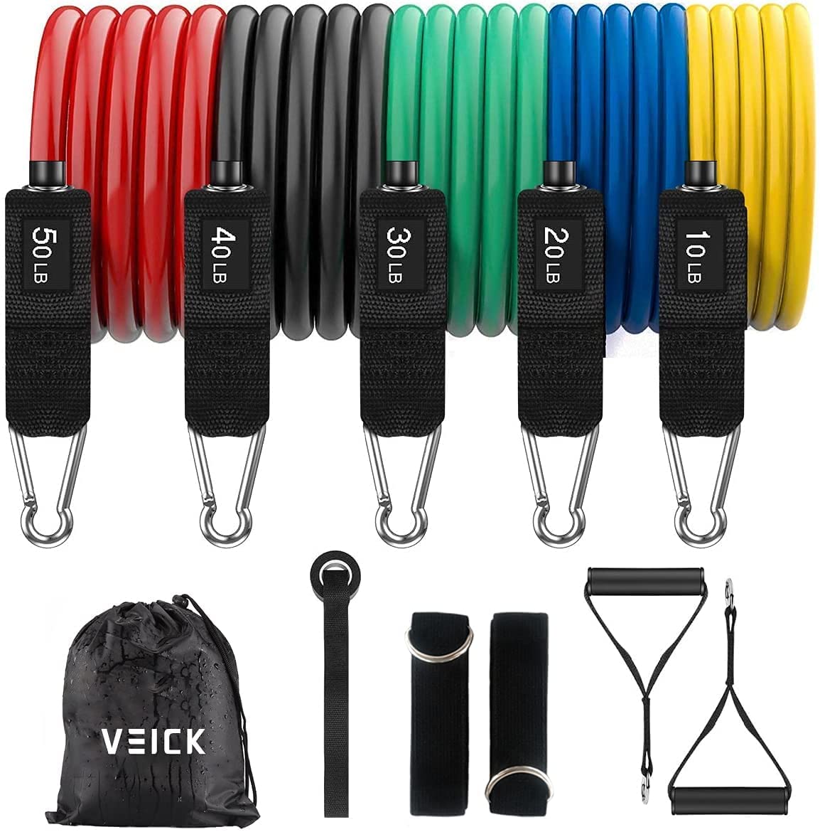 VEICKResistance Bands, Exercise Bands, Workout Bands, Resistance Bands for Working Out with Handles for Men and Women, Exercising Bands for Fitness Weights Work Out at Home