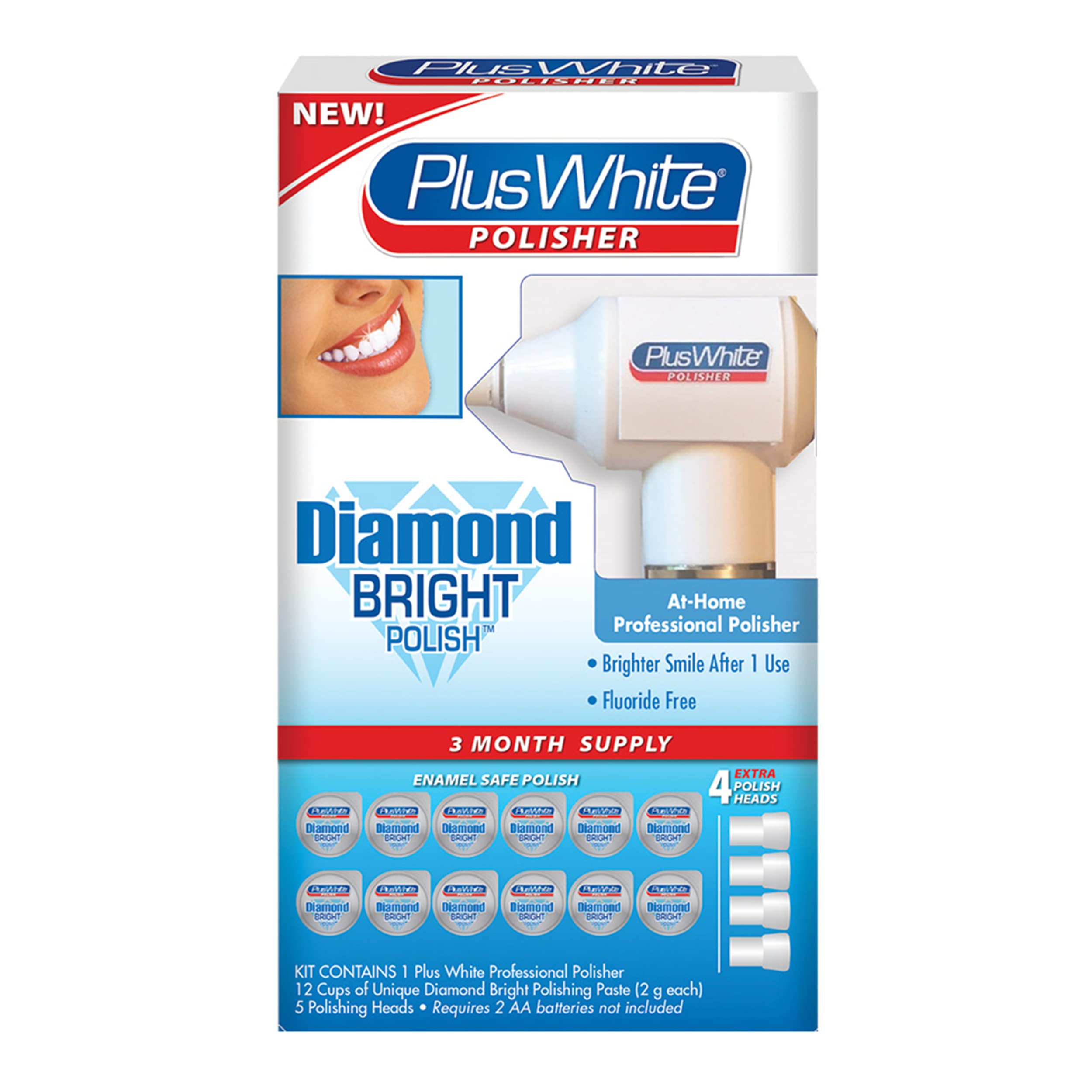 Plus WhiteDiamond Bright Polisher - at Home Professional Teeth Whitening Kit - Removes Unwanted Stains Rapidly - Instantly Brighten Your Smile with Visible Results