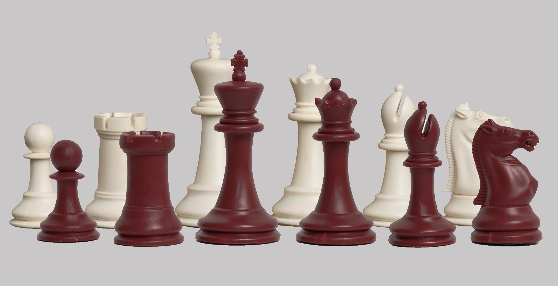 The House of Staunton - The Marshall Plastic Chess Set - Pieces Only - 3.75" King - Red & White