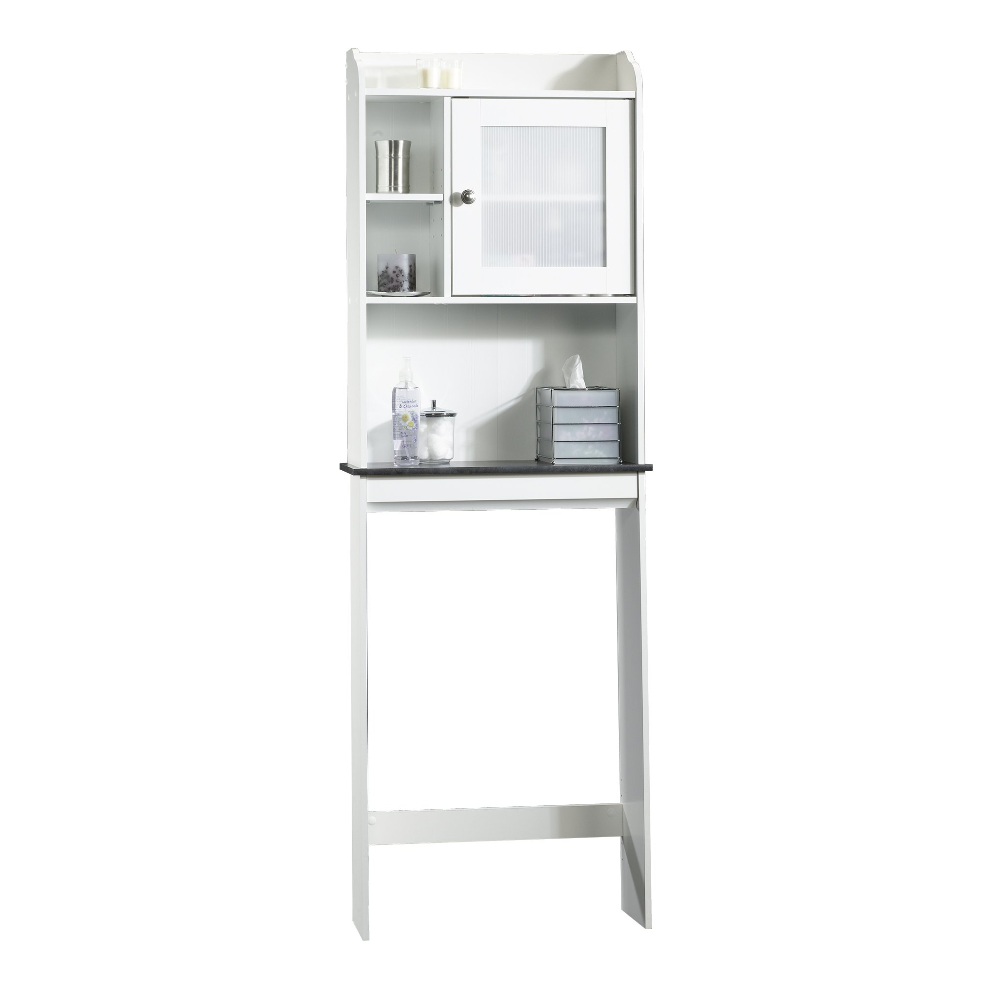 Sauder Caraway Etagere Bath Cabinet, Soft White Finish