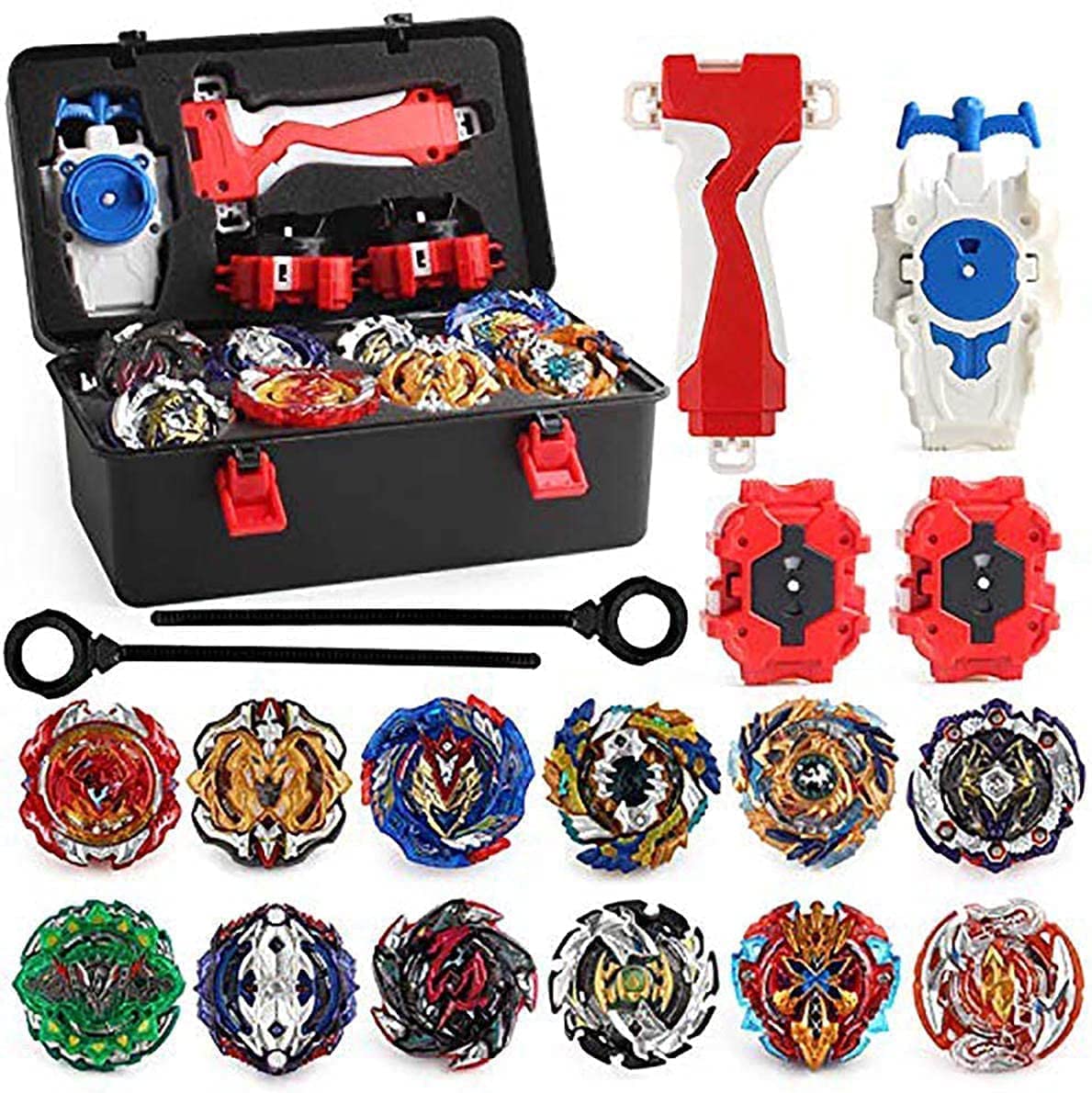 OBEST Bey Battling Top Burst 12 New Gyros Top with 2 Launcher, Arena Toy , Gyro Pocket Box Pro (Black)