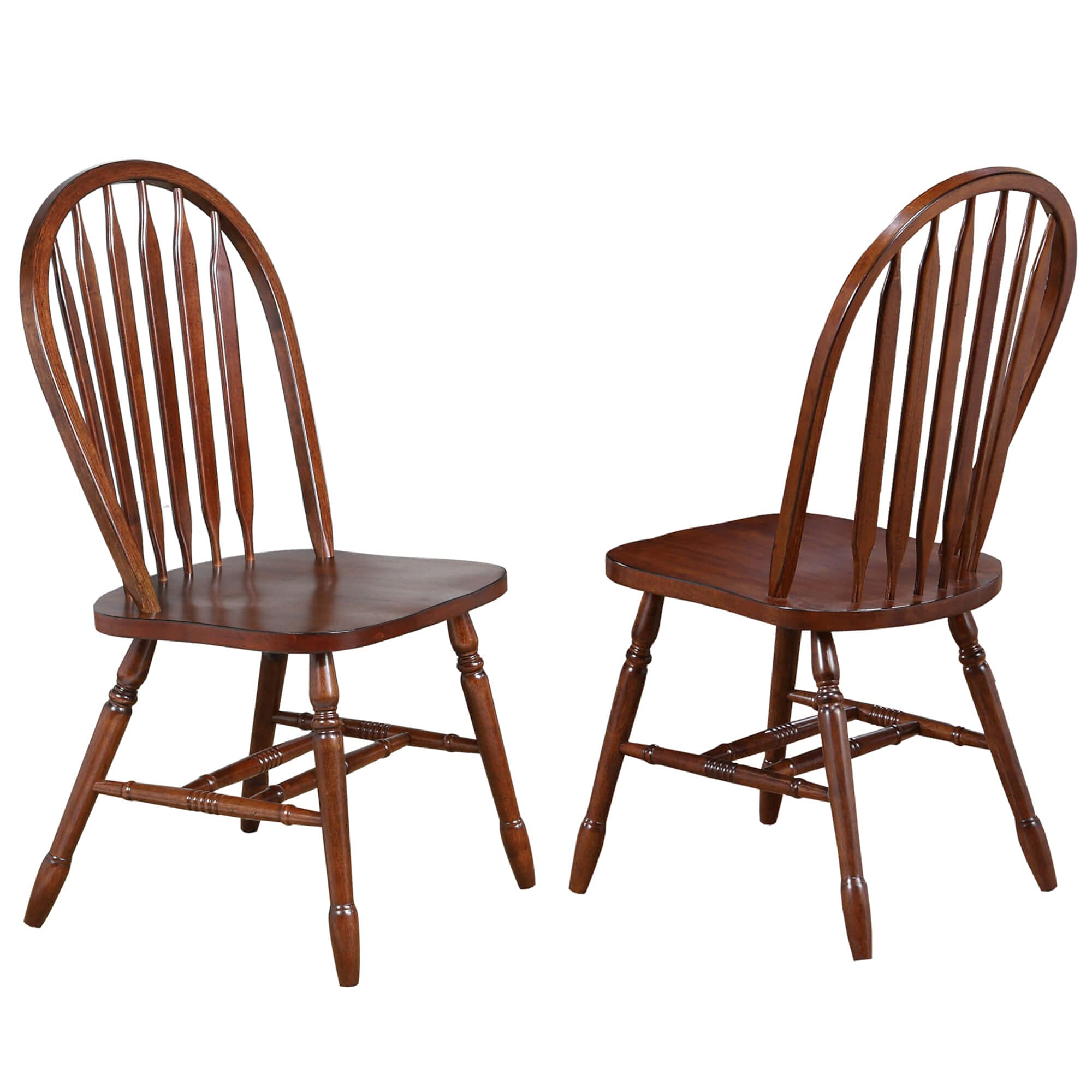 Sunset TradingAndrews Arrowback Windsor Dining Side Chair Chestnut Brown Solid Wood Set of 2