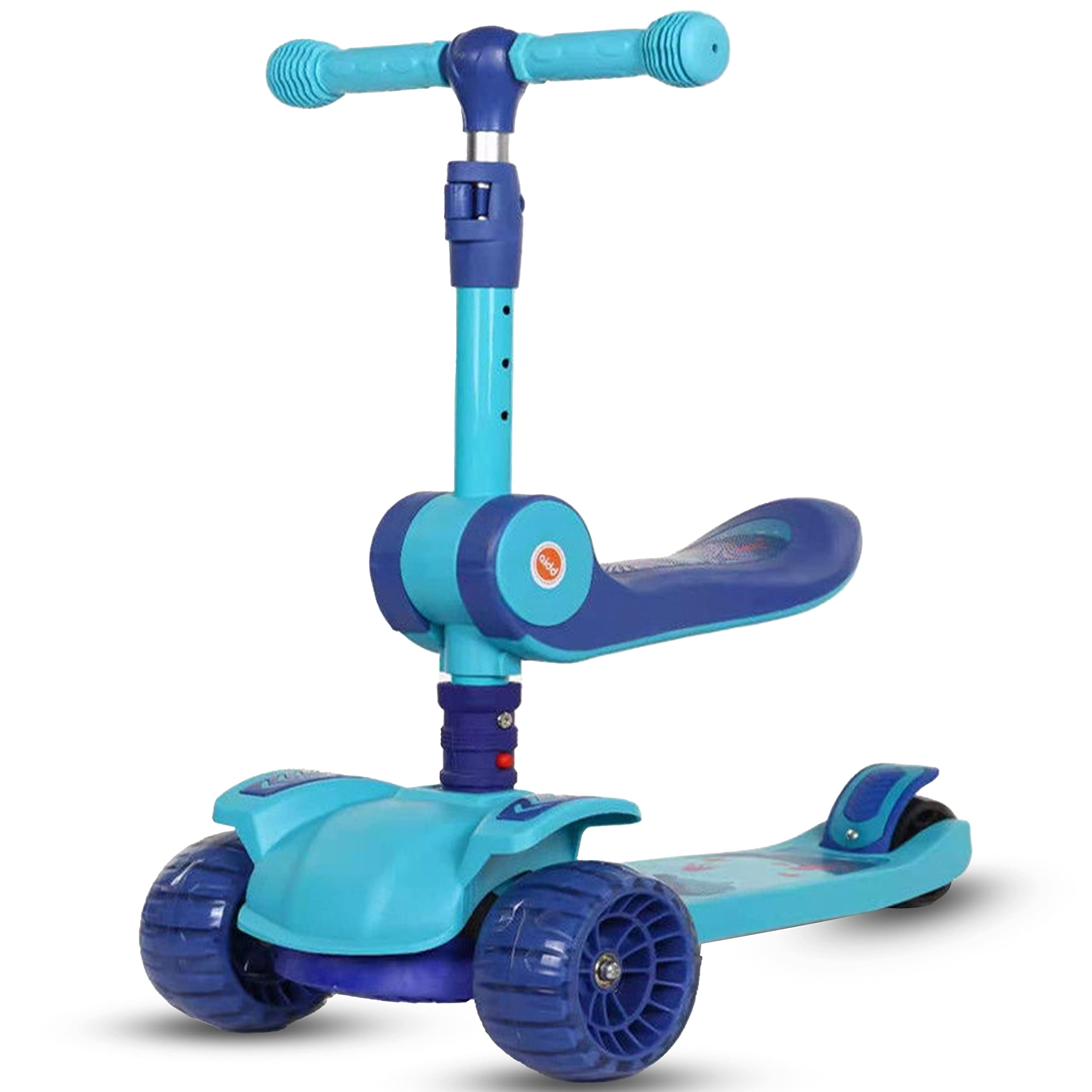 Detachable Kick Scooter for Kids -3 Wheel Aluminium Handlebars Foldable Kick Scooter for Toddler Adults Teens Boys & Girls, Portable & Adjustable Height Kids Scooter with Flashing Wheel Lights