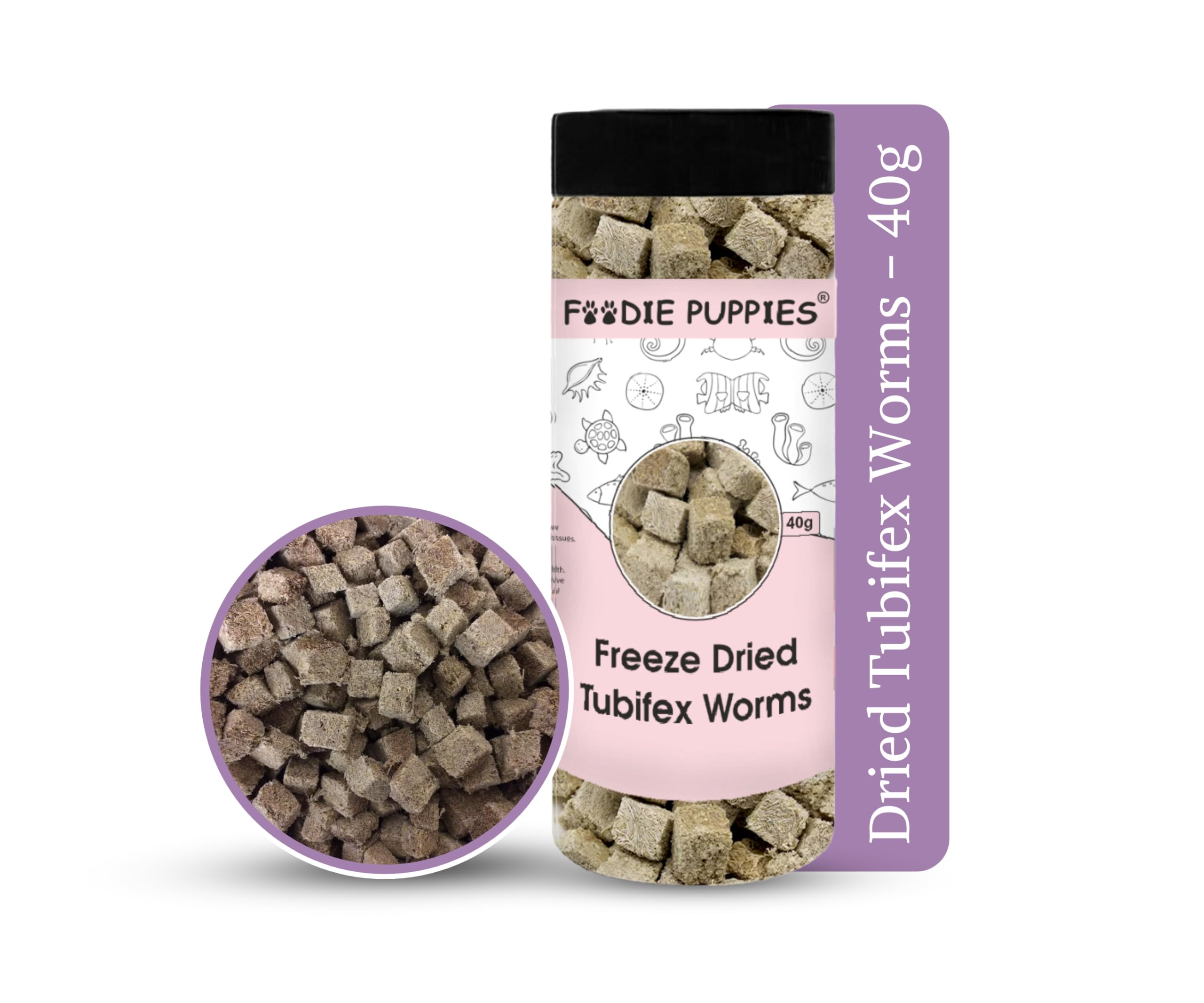 Foodie Puppies Freeze Dried Tubifex Worms - (40g, Pack of 1) Food for All Types of Tropical, Marine Fishes and Turtles