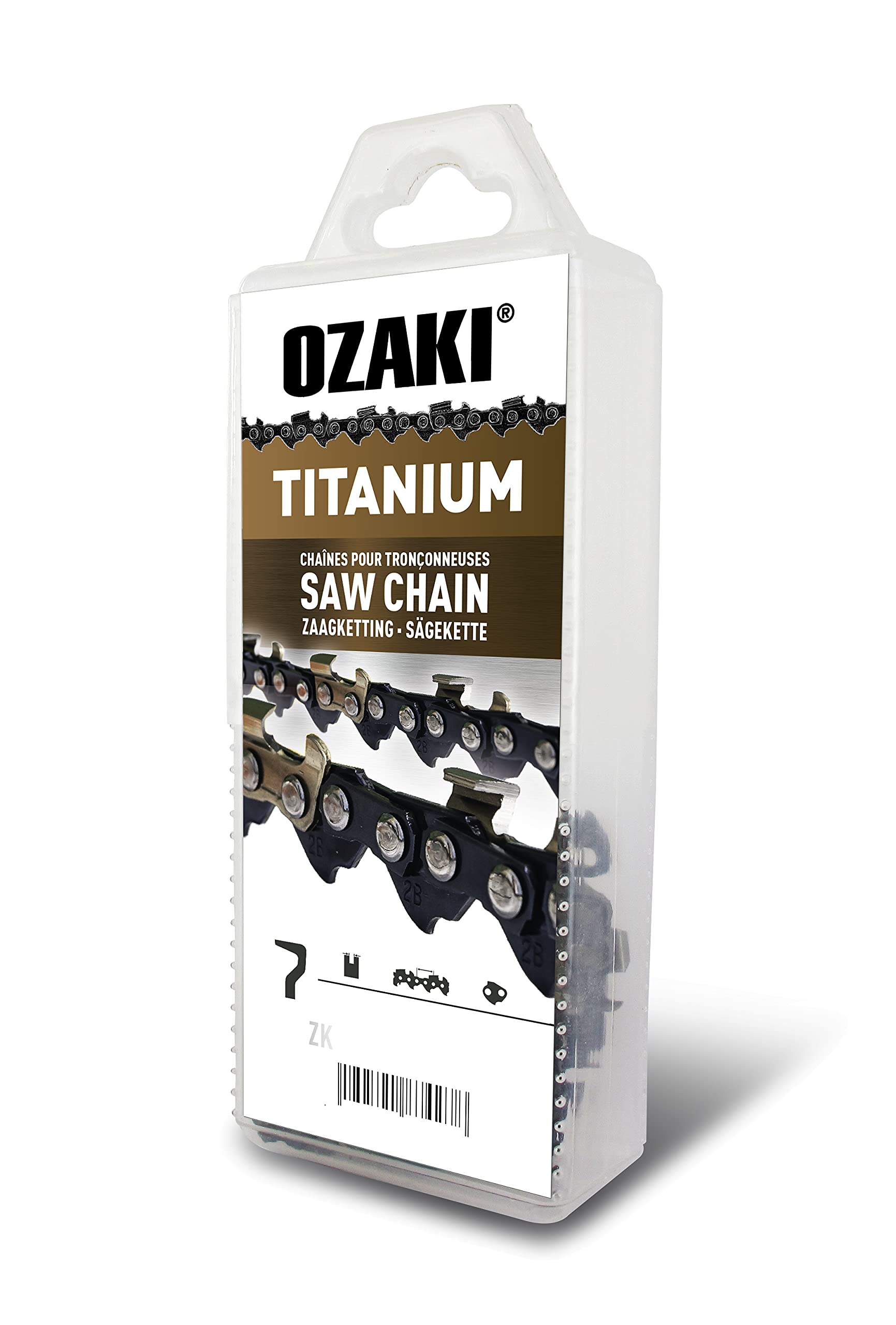 OZAKI - Chainsaw Chain 3/8 LP E50 - Titanium - Gauge 1.5 mm (0.058") - Semi-Square Gouge Profile - 50 Drives