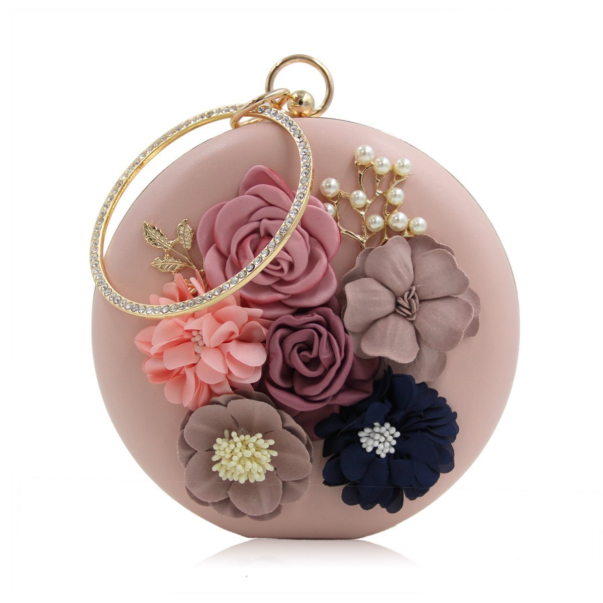 INOVERA (LABEL) Inovera Women's Floral Evening Clutch Ladies Party Wedding Round Purse Bag