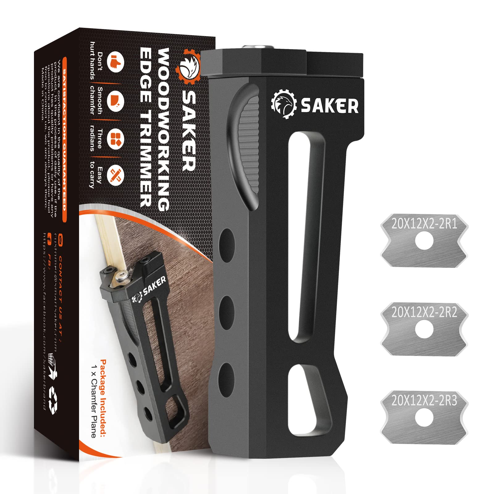 Saker Woodworking Edge Trimmer - Professional Wood Veneer Edge Banding Trimmer Arc Trimmer Edges Strips, for Wood, Plastic, PVC, R1+R2+R3