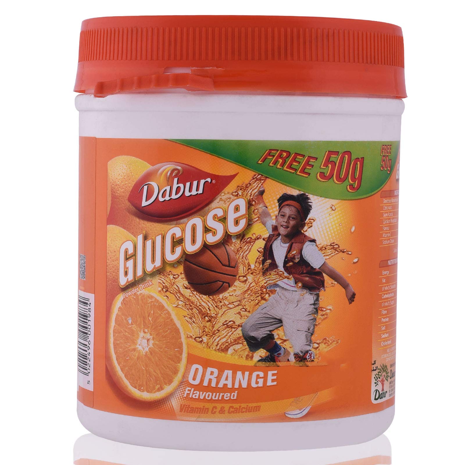 DaburGlucose Orange 450 +50gm Free | Refreshing Powder Drink with Vitamin C and Calcium | For Instant Energy, Hydration and Strong Immunity