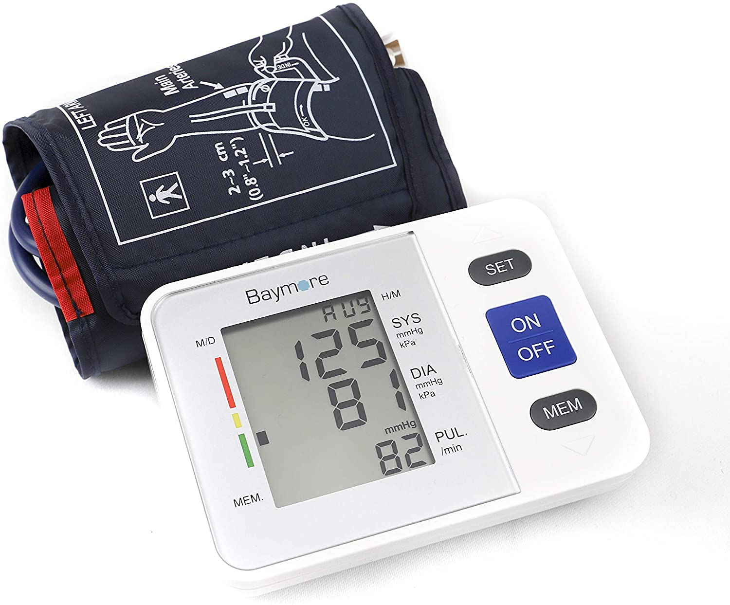 Baymore Automatic Blood Pressure Monitor Adjustable Arm Cuff 90 Reading Memory