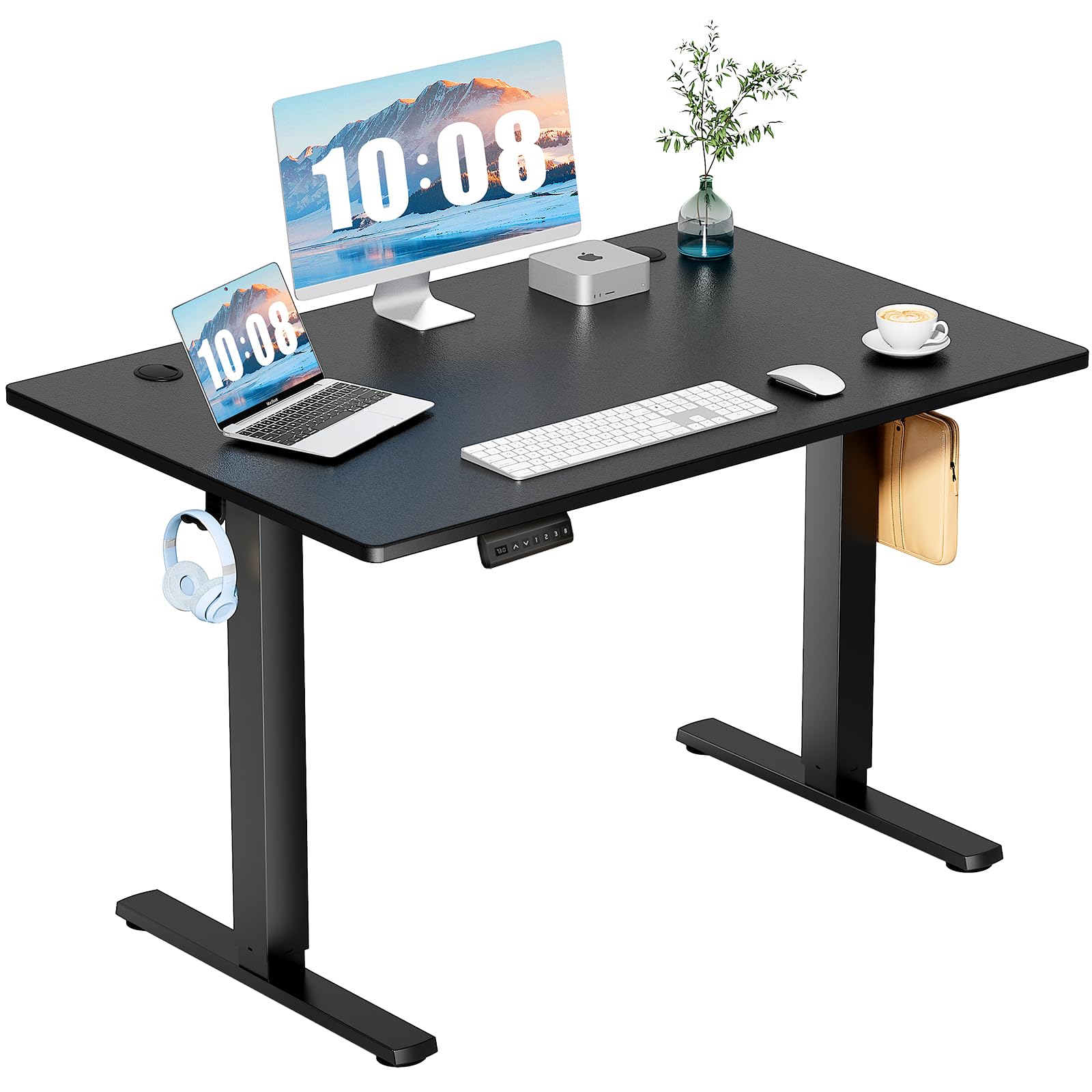 DUMOS Standing Desk with Whole-Piece Desktop Board, Electric Standing Desk Adjustable Height, Ergonomic Adjustable Desk with Memory Preset, Computer Stand Up Desk for Home Office, 48 Inch(2 Packages)