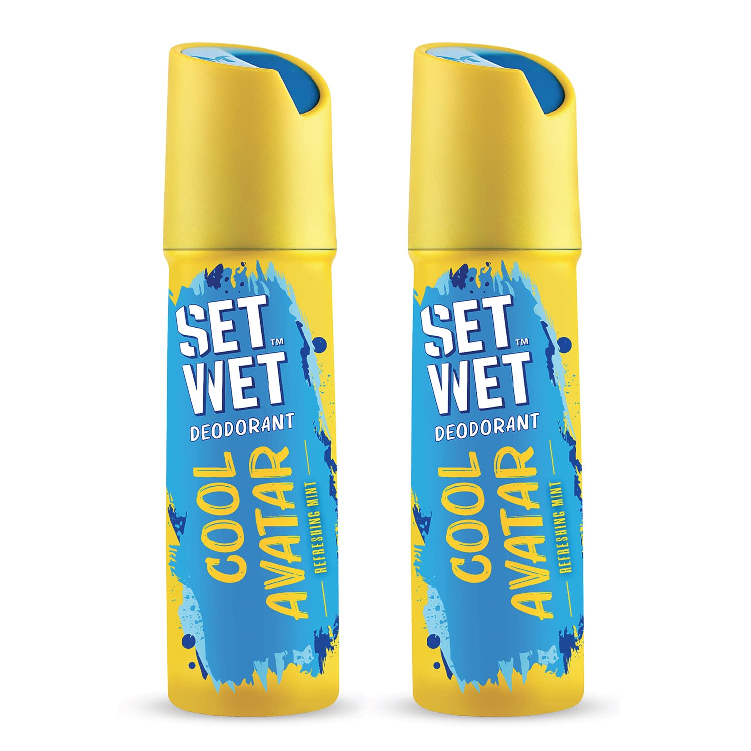 SET WET Deodorant For Men Cool Avatar Refreshing Mint, 150ml (Pack of 2)