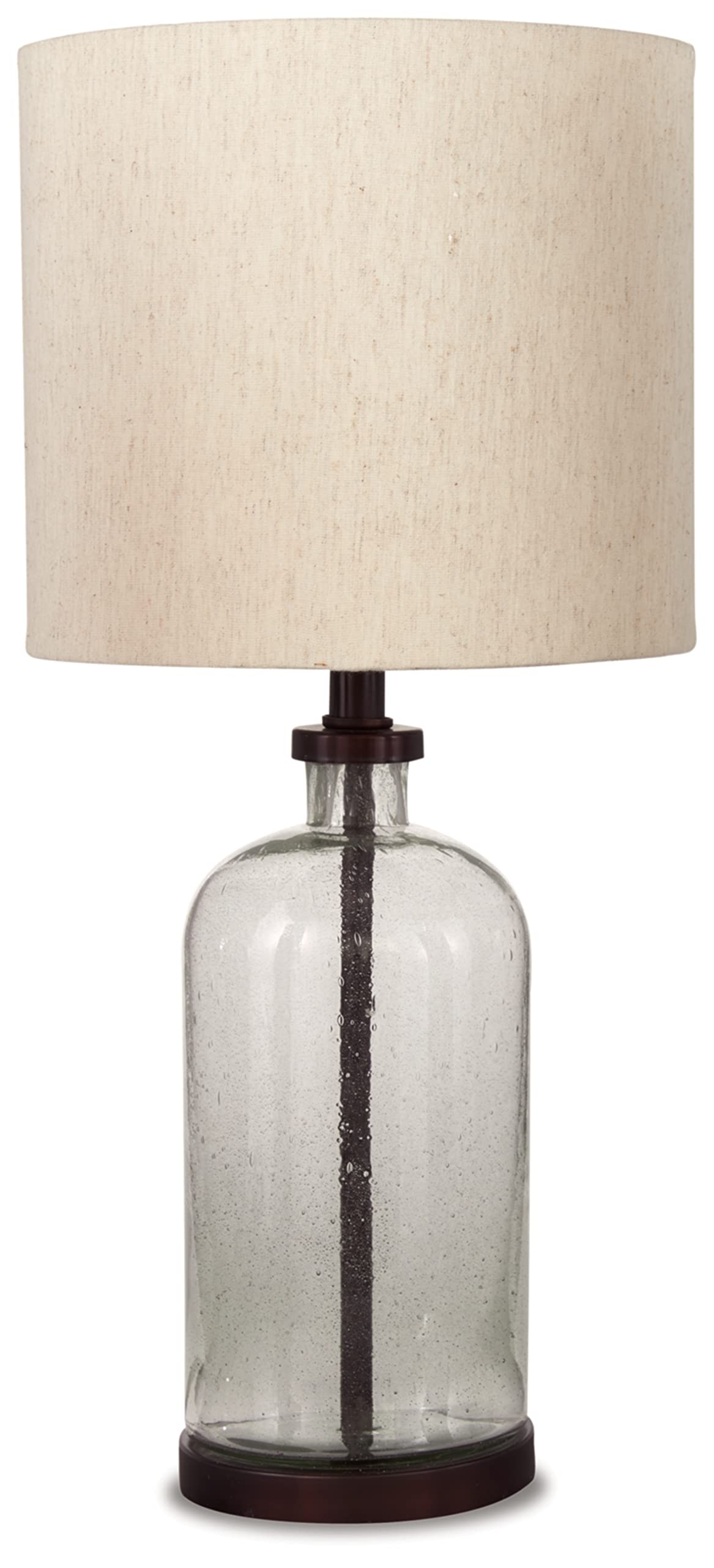 Signature Design by Ashley Bandile Modern Farmhouse 22.5" Seeded Glass Table Lamp, Bronze