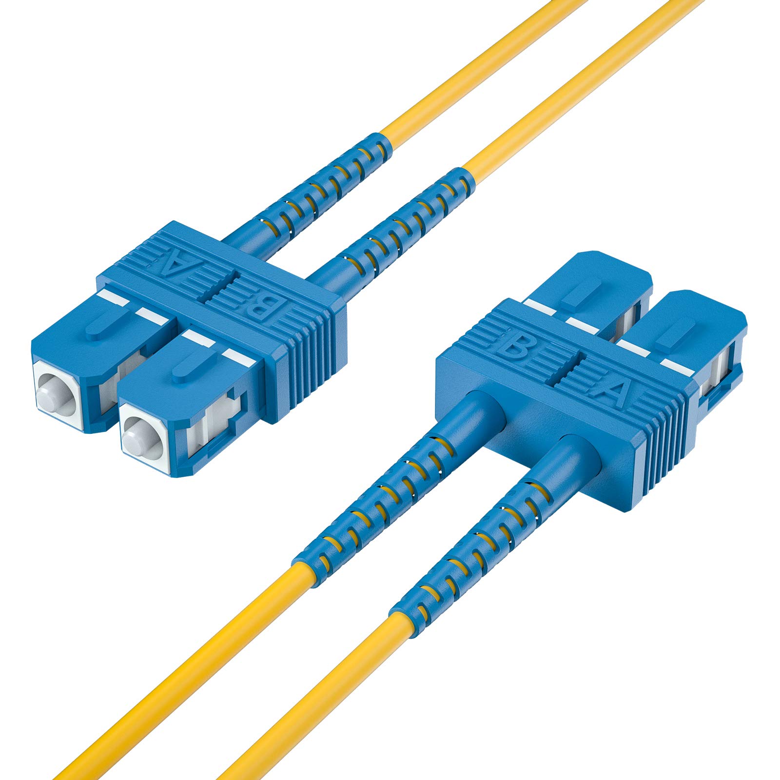 OS2 SC to SC Duplex Fiber Patch Cable 3m(10ft), 9/125 Singlemode UPC Polish LSZH, Application for SC Singlemode Media Converter, 5-Year Warranty