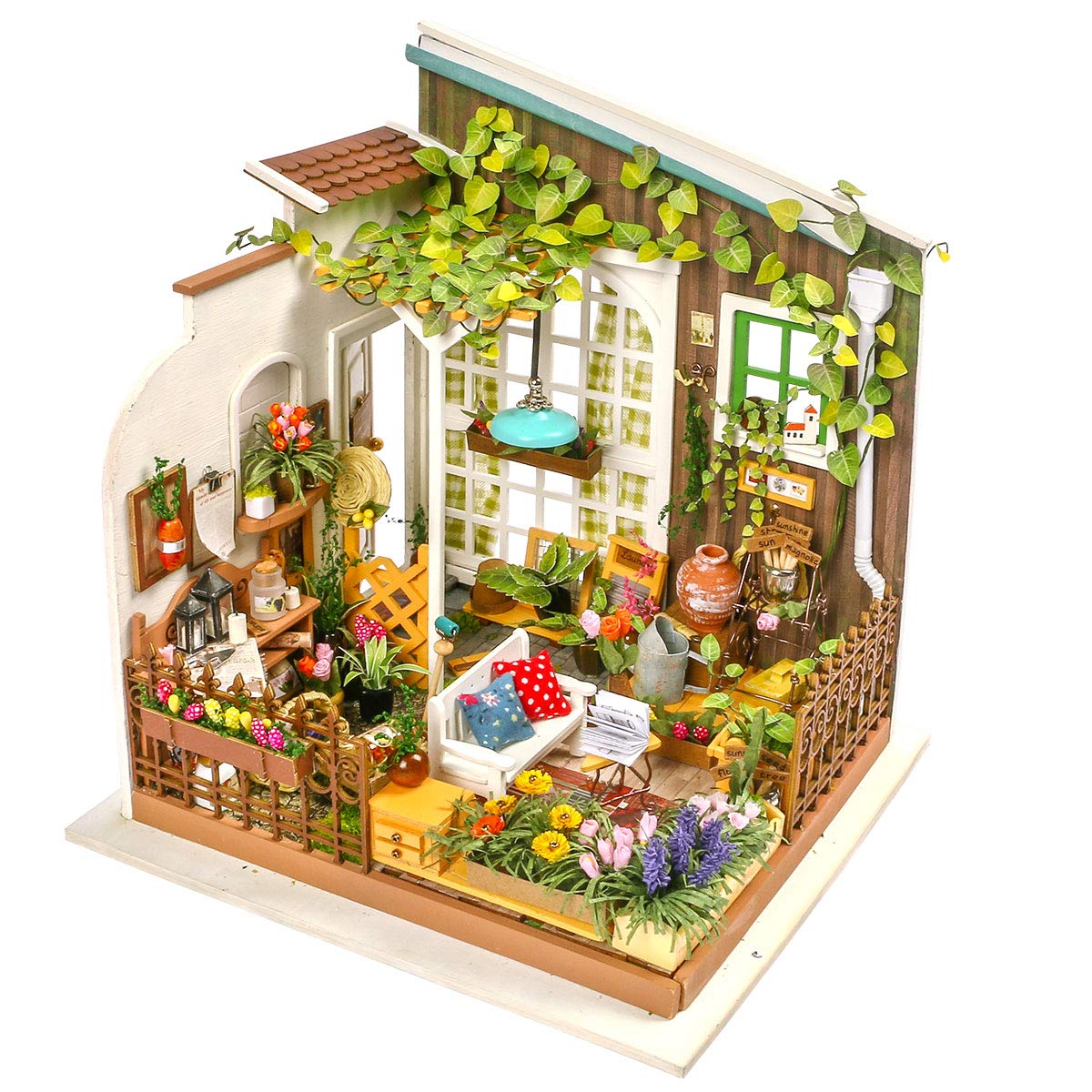 Rolife (Sunshine Garden) - DIY Miniature Dollhouse Set-Model Building Kit to Build-Assembly Garden Fairy House-3D Wooden Puzzle-Home Decor-Birthday Christmas Valentine's Day Gift for Boys Girls Fri...