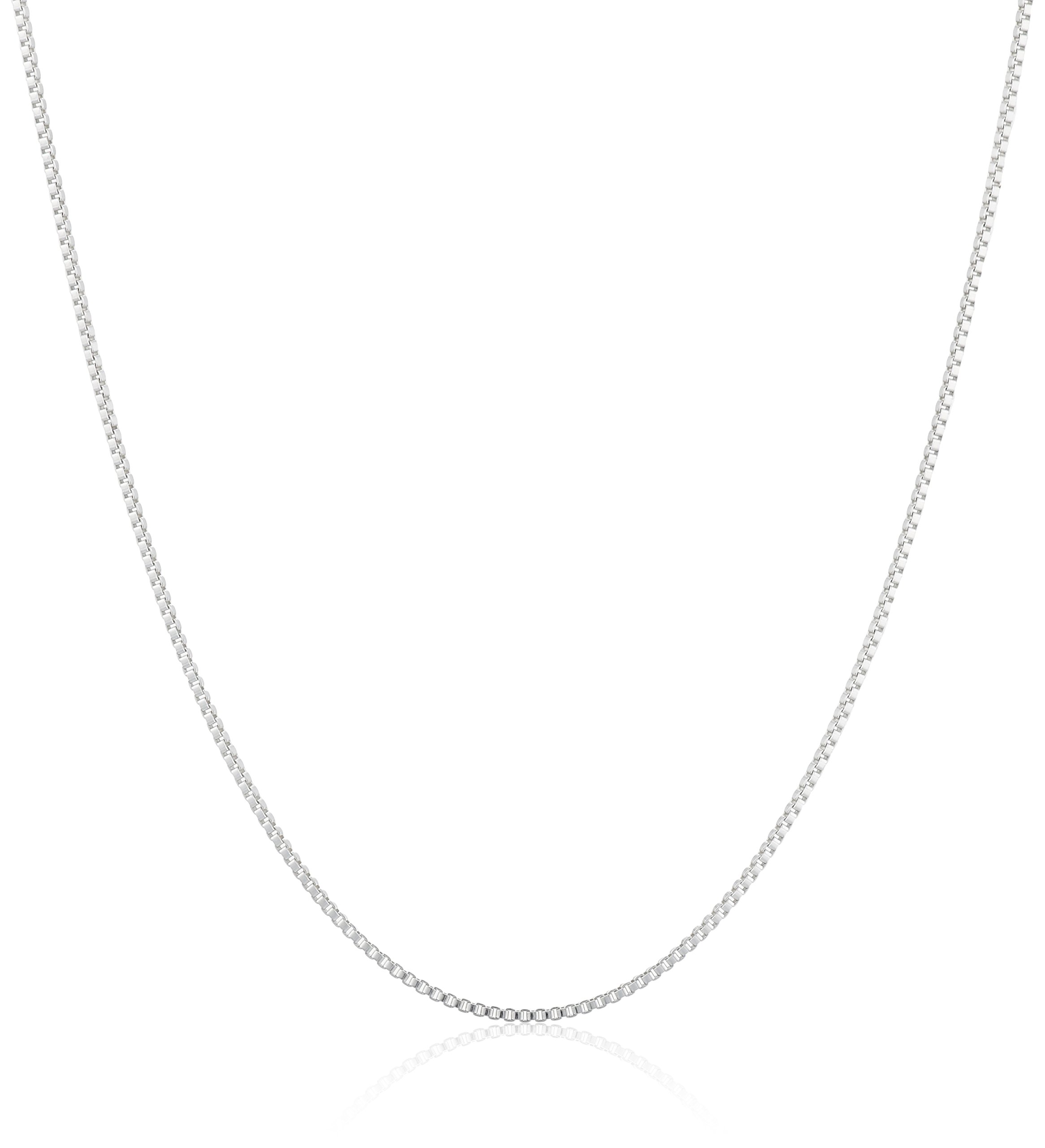 Amazon EssentialsSterling Silver Thin 0.8mm Box Chain Necklace | Available in Yellow Gold or Silver | 16", 18", 20", 24", or 30" (previously Amazon Collection)