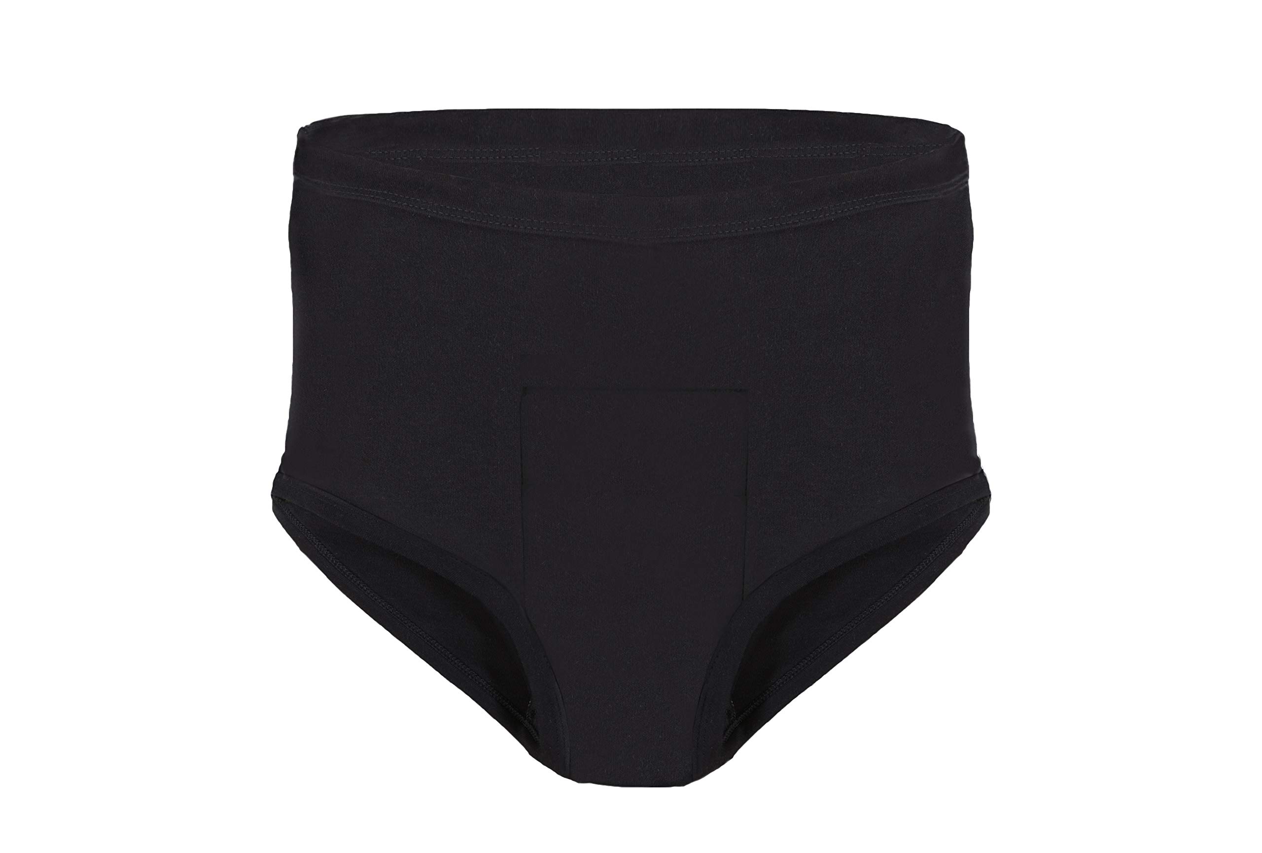 P&S Healthcare's Men's Pouch Pant - 0mls Absorbency - to be Used in Conjunction with Washable or Disposable Pads - Black - Washable and Reusable Brief for Men (XLarge (41-44" Waist))