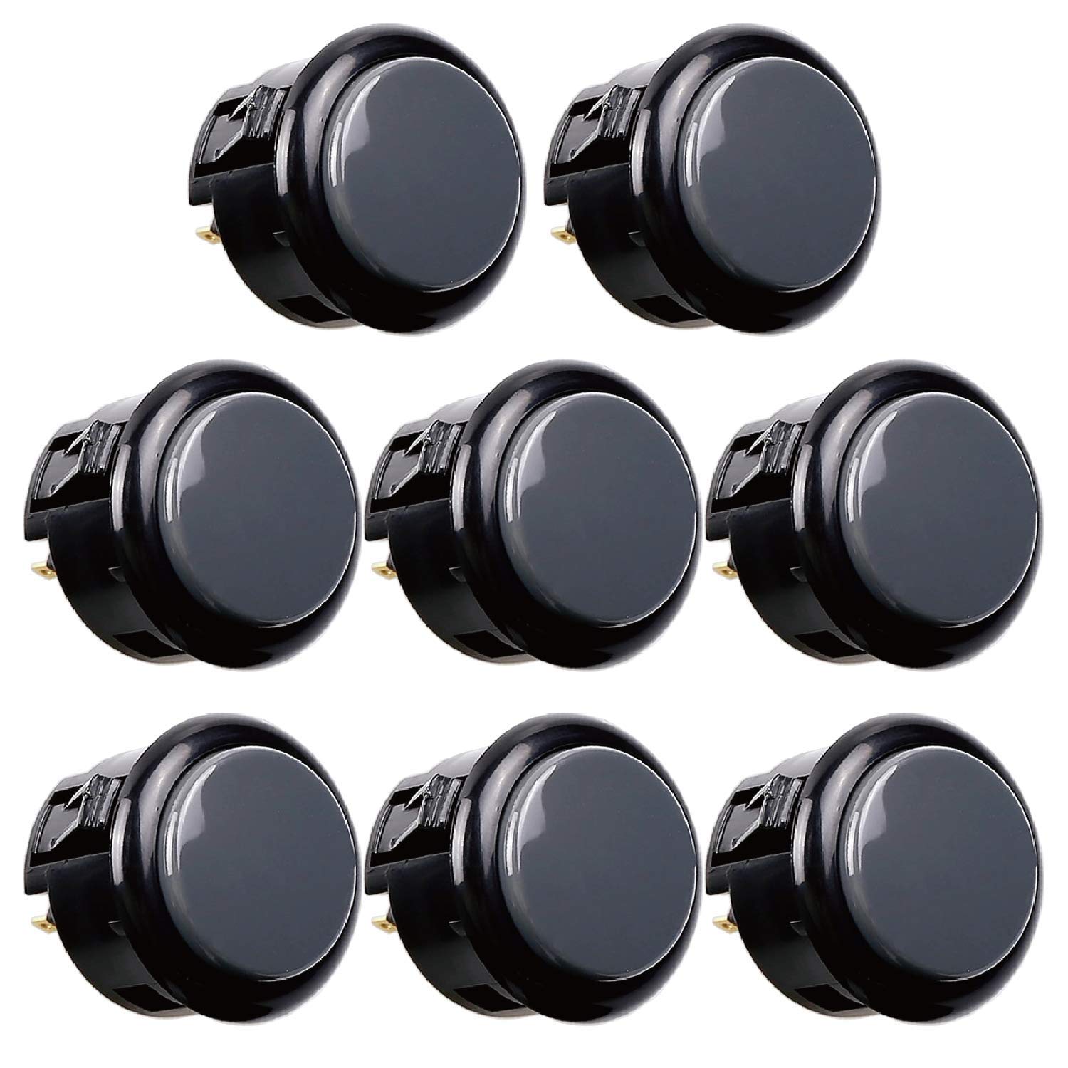 Sanwa8 pcs OBSF-30 Original Push Button 30mm - for Arcade Jamma Video Game & Arcade Joystick Games Console (Gray) S@NWA