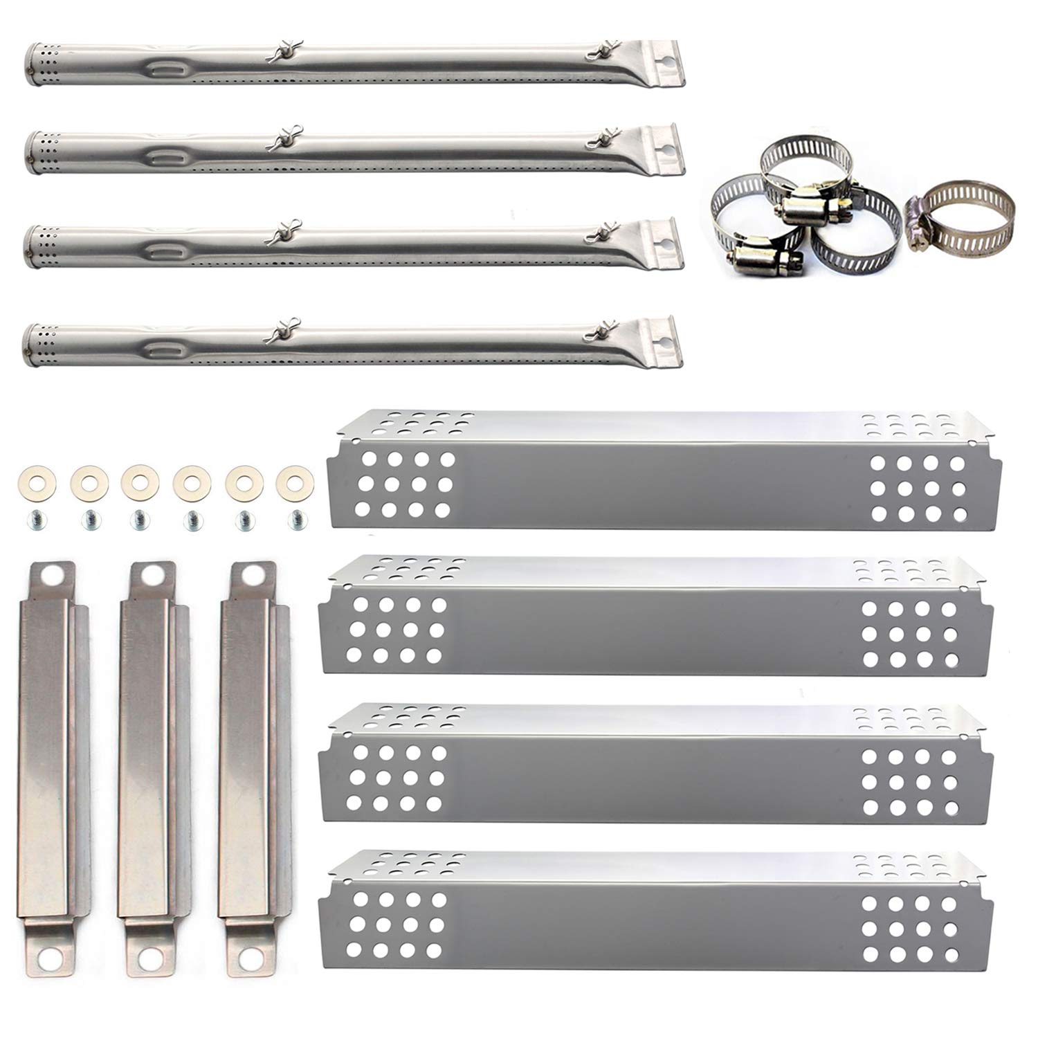 Sunshineey Gas Grill Replacement Parts Kit Stainless Steel Burner, Heat Plate, Carry Over Tube for Charbroil 463241113, 463449914 Model(Repair Kit)