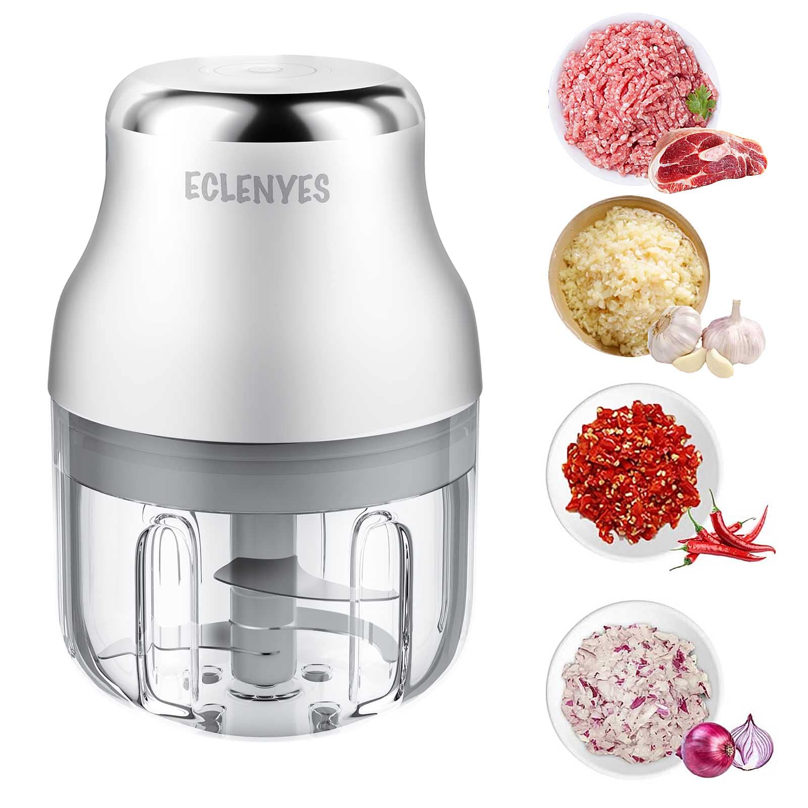 Vegetable Chopper, Electric Garlic Chopper, USB Rechargeable Mini Chopper, Powerful Small Food Processor, Blender to Vegetable, Wireless Food Chopper for Ginger, Chili, Fruit, Meat, etc（250ML）