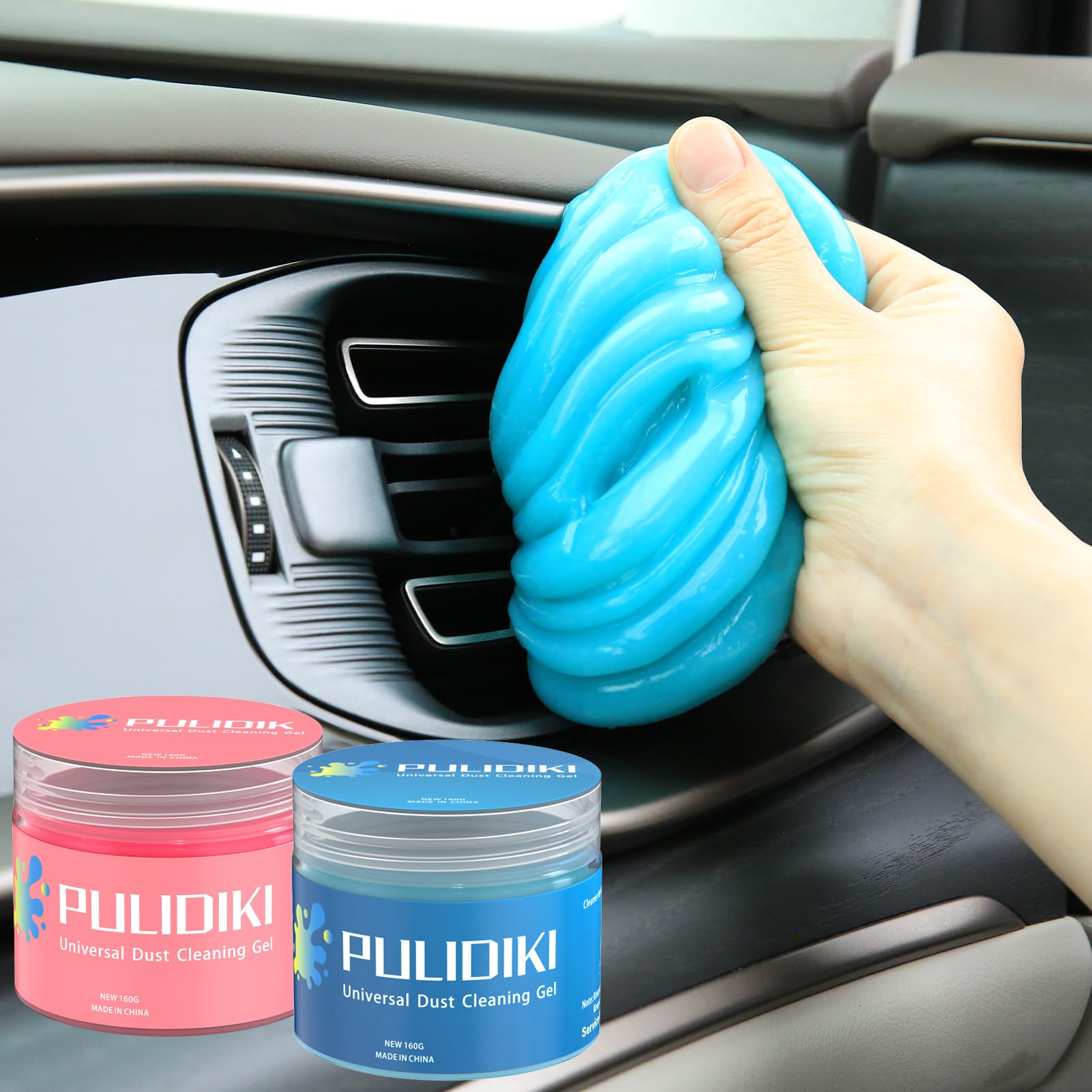 PULIDIKICar Cleaning Gel for Car Detailing Kits Car Putty Auto Detailing Tools Car Interior Cleaner Car Cleaning Slime Car Accessories Keyboard Cleaner Blue Pink (2Pack)