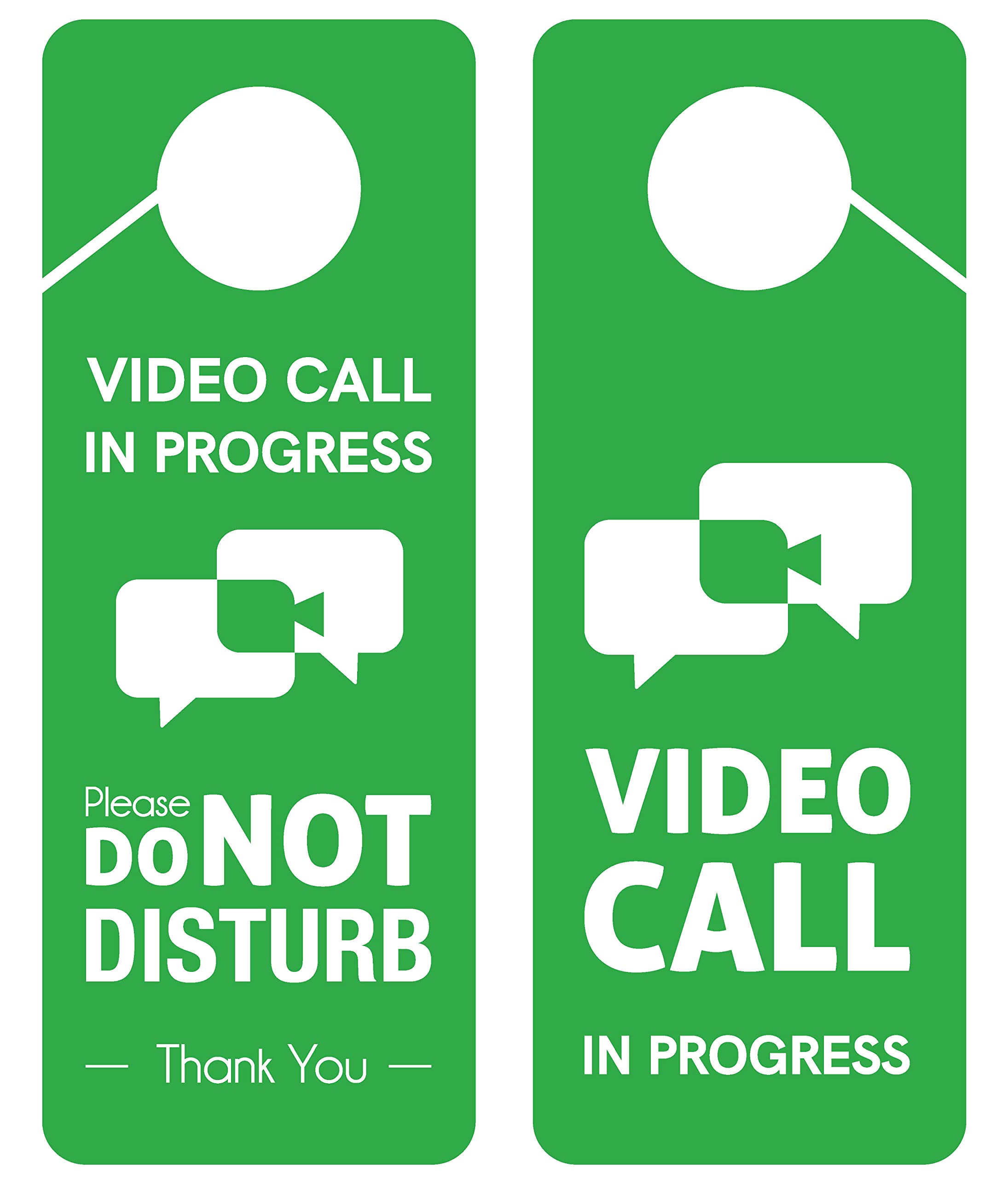 Business Design, FaceTime Colour Video Call in Progress Do Not Disturb Door Hanger Sign, 2 Pack, Double Sided, Ideal for Online Sessions and Meetings, Online Classes, Home Offices