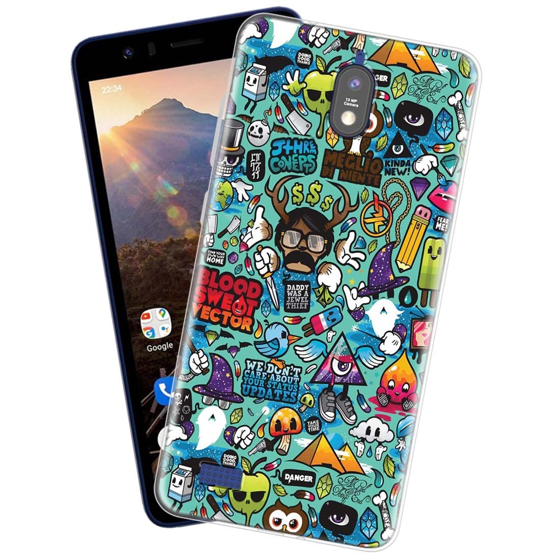 FashionurySilicone Designer Case for Jio Phone Next Back Cover for Jio Phone Next Printed Back Cover for Jio Phone Next-D1008, Multi-Coloured