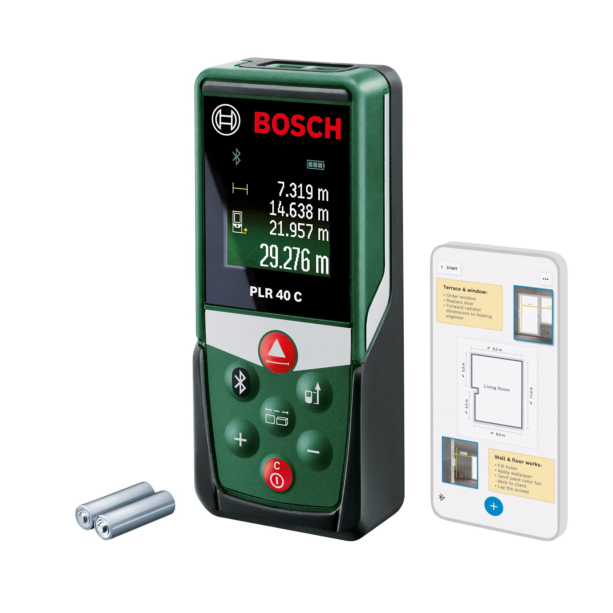 Bosch Laser Range finder, 40 m, PLR40C WEU, Green