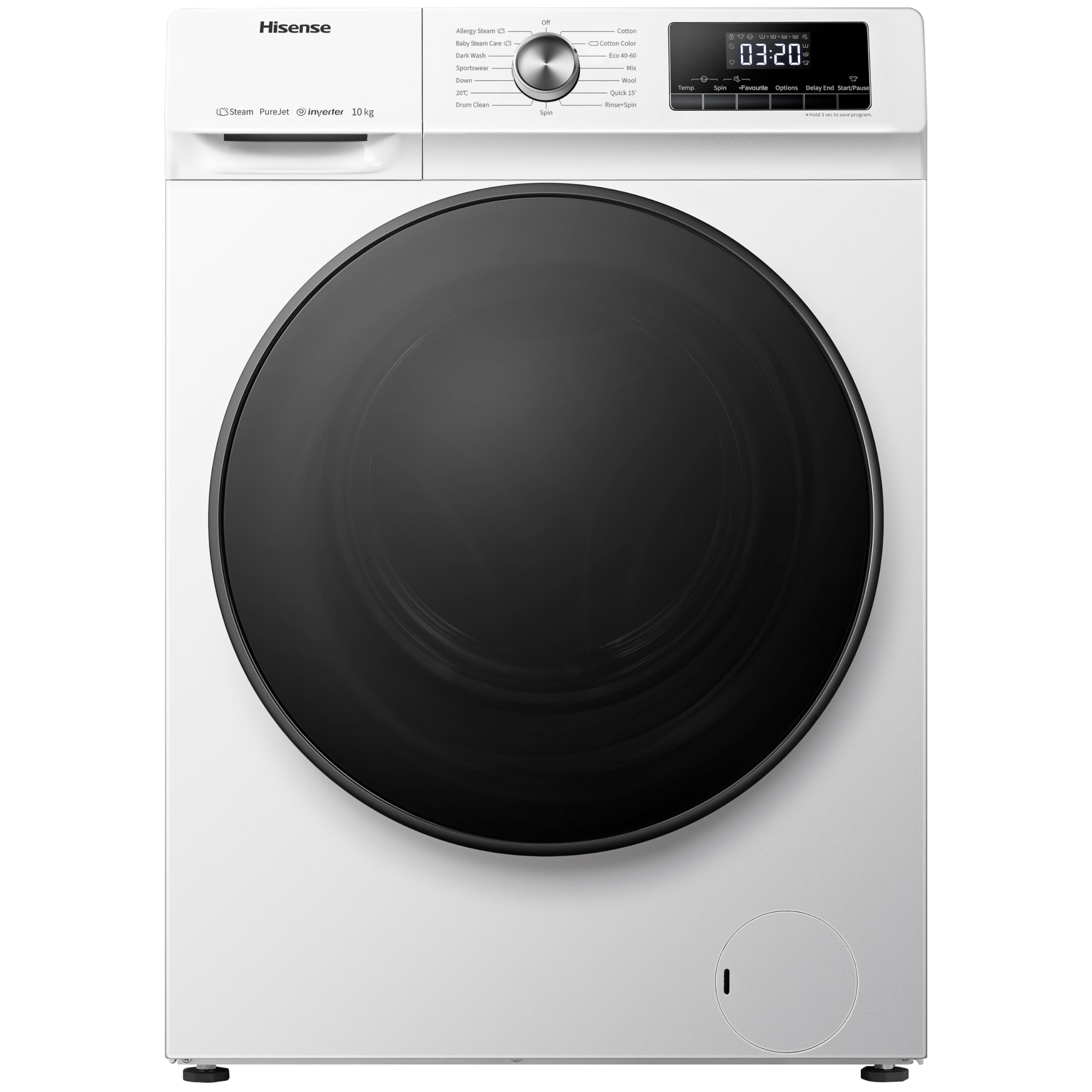 Hisense WFQA1014EVJM Freestanding 10 KG Programs 1400 RPM White Energy Rating E