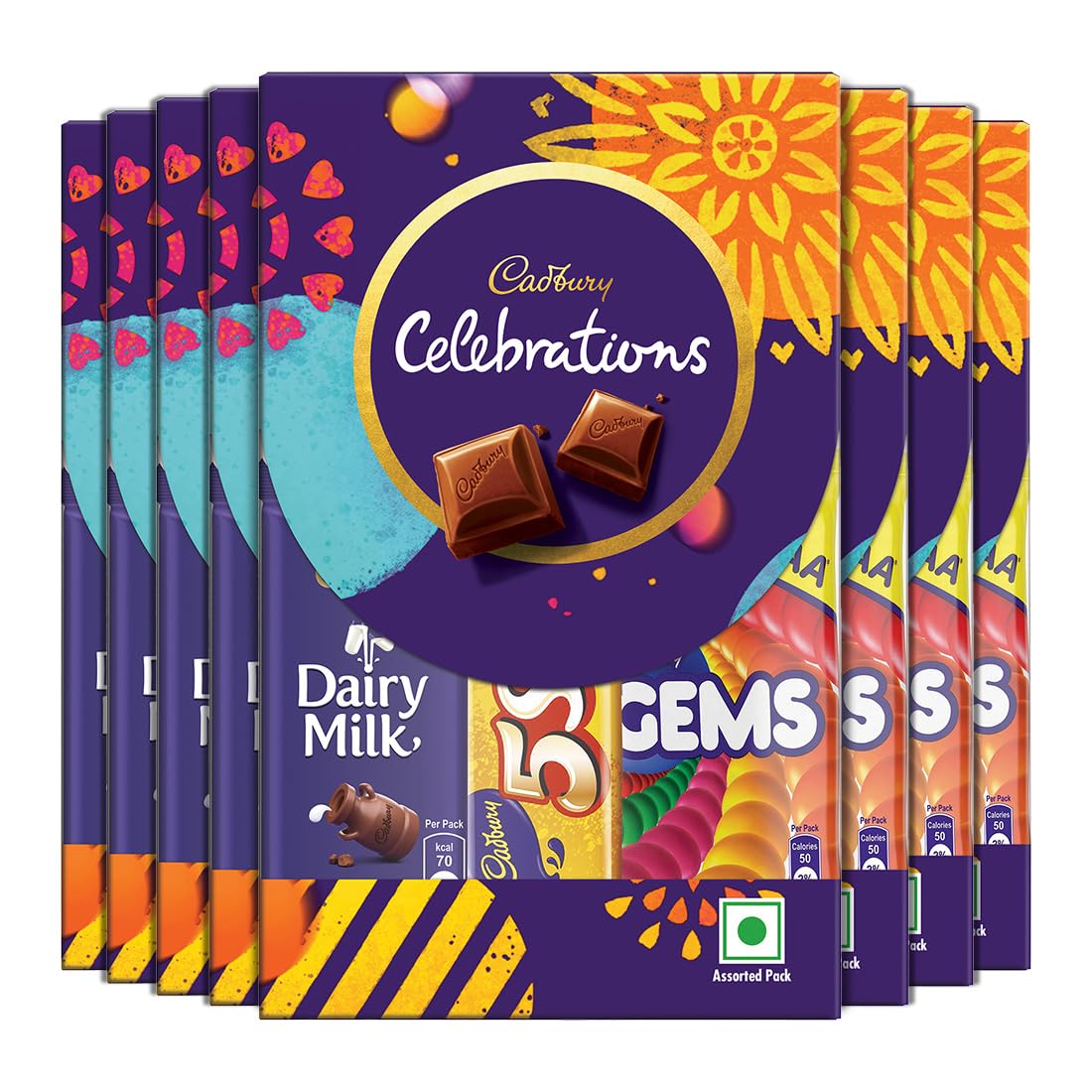 Cadbury Celebrations Chocolate Gift Pack, 56.22 G (Pack Of 8), 450 Gram