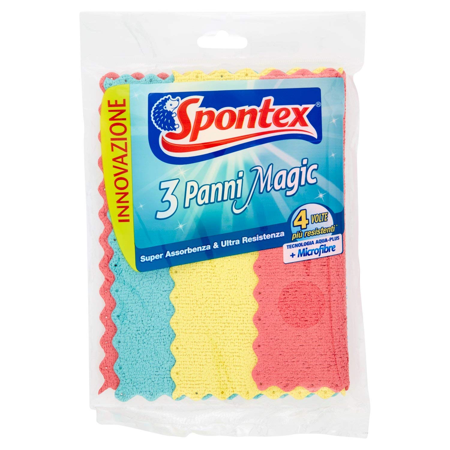 SpontexMagic Cloths, Aqua-Plus Technology with Microfiber, 1 Pack of 3