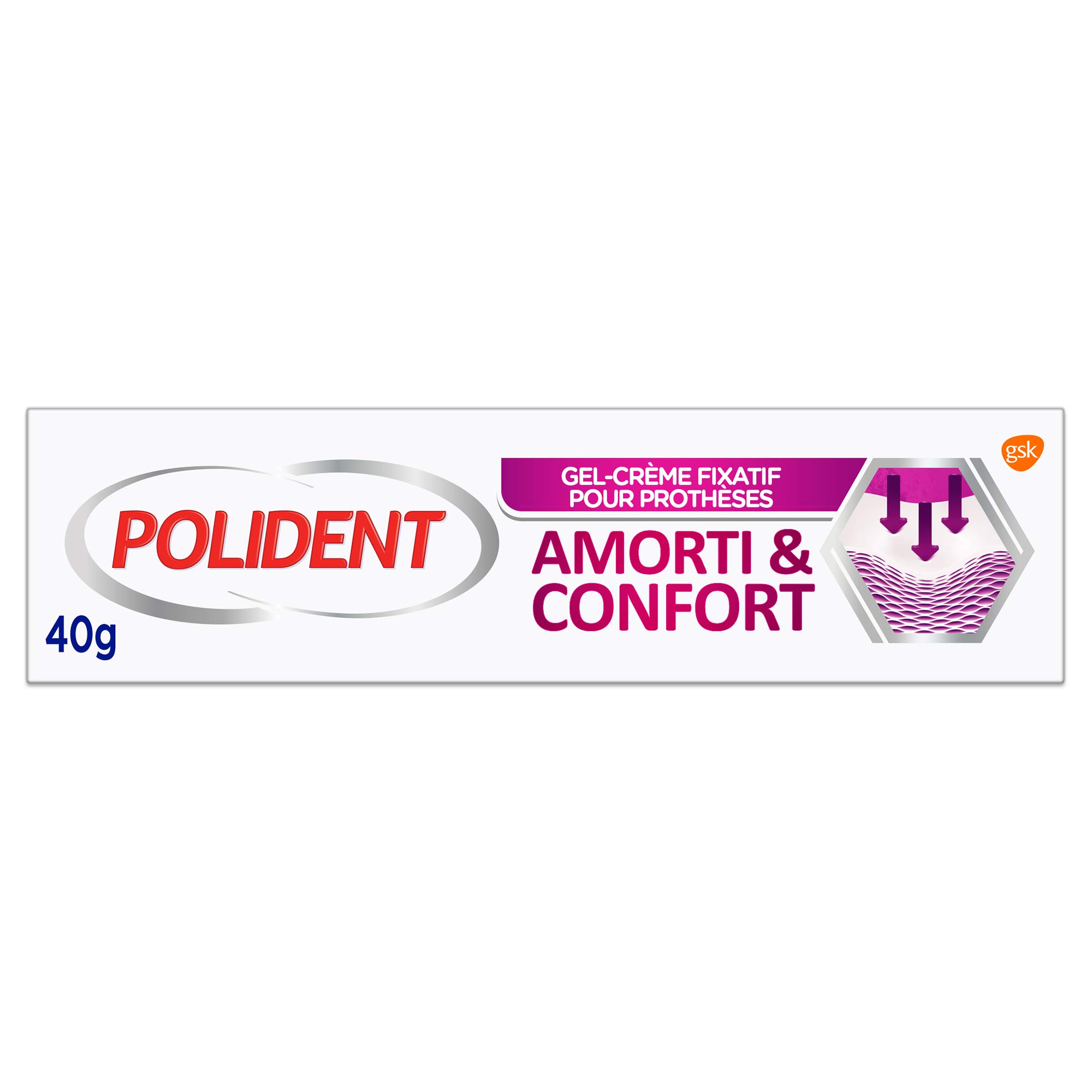 POLIDENT Amorti & Comfort Fixing Cream for Partial or Full Dental Prosthetics 1 x 40 g