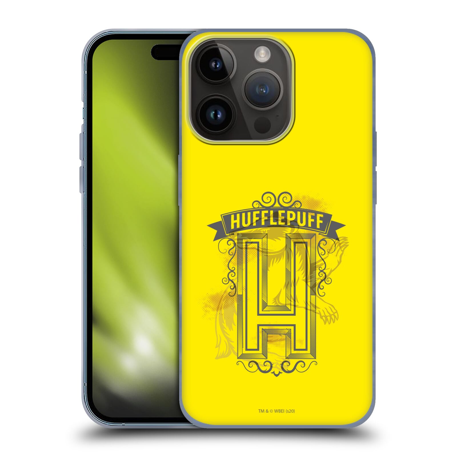 Head Case Designs Officially Licensed Harry Potter Hufflepuff 2 Deathly Hallows XVIII Soft Gel Case Compatible with Apple iPhone 15 Pro