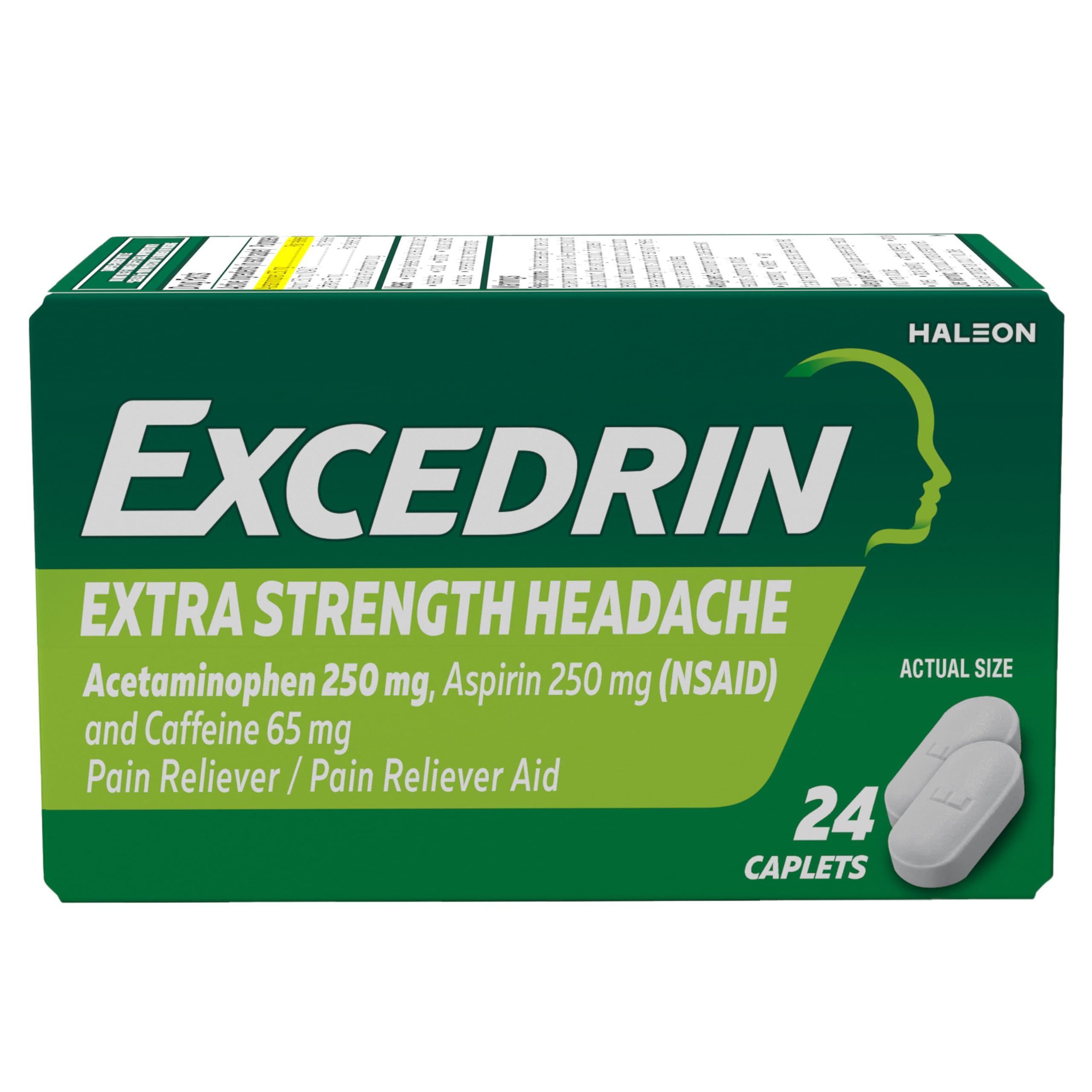 Excedrin Extra Strength Caplets for Headache Pain Relief - 24 Count