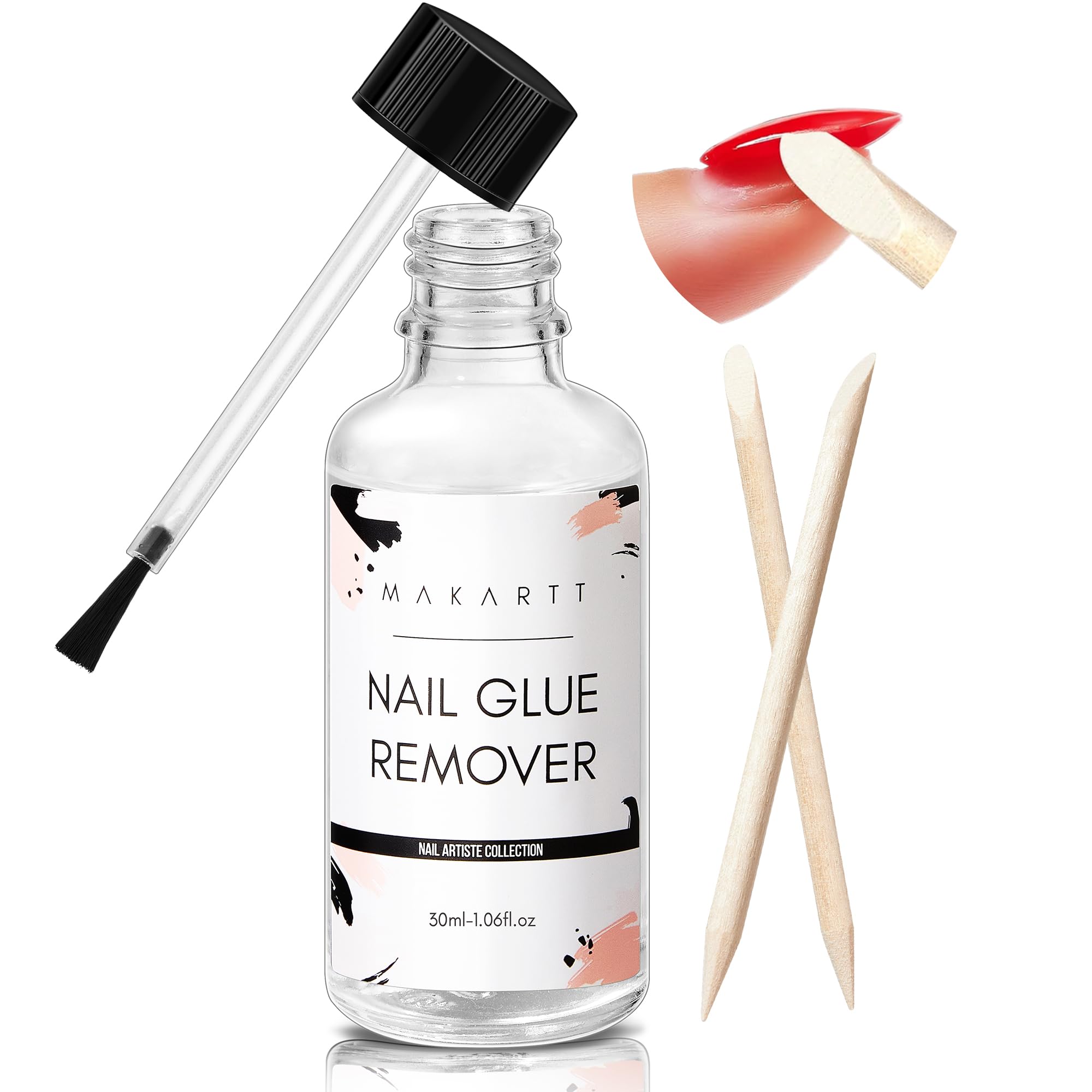 Makartt Nail Glue Remover for Press on Nails - 30ML Press On Nail Remover Easy Removal Debonder for Glue on Nail Tips,Non-Acetone Nail Polish Remover